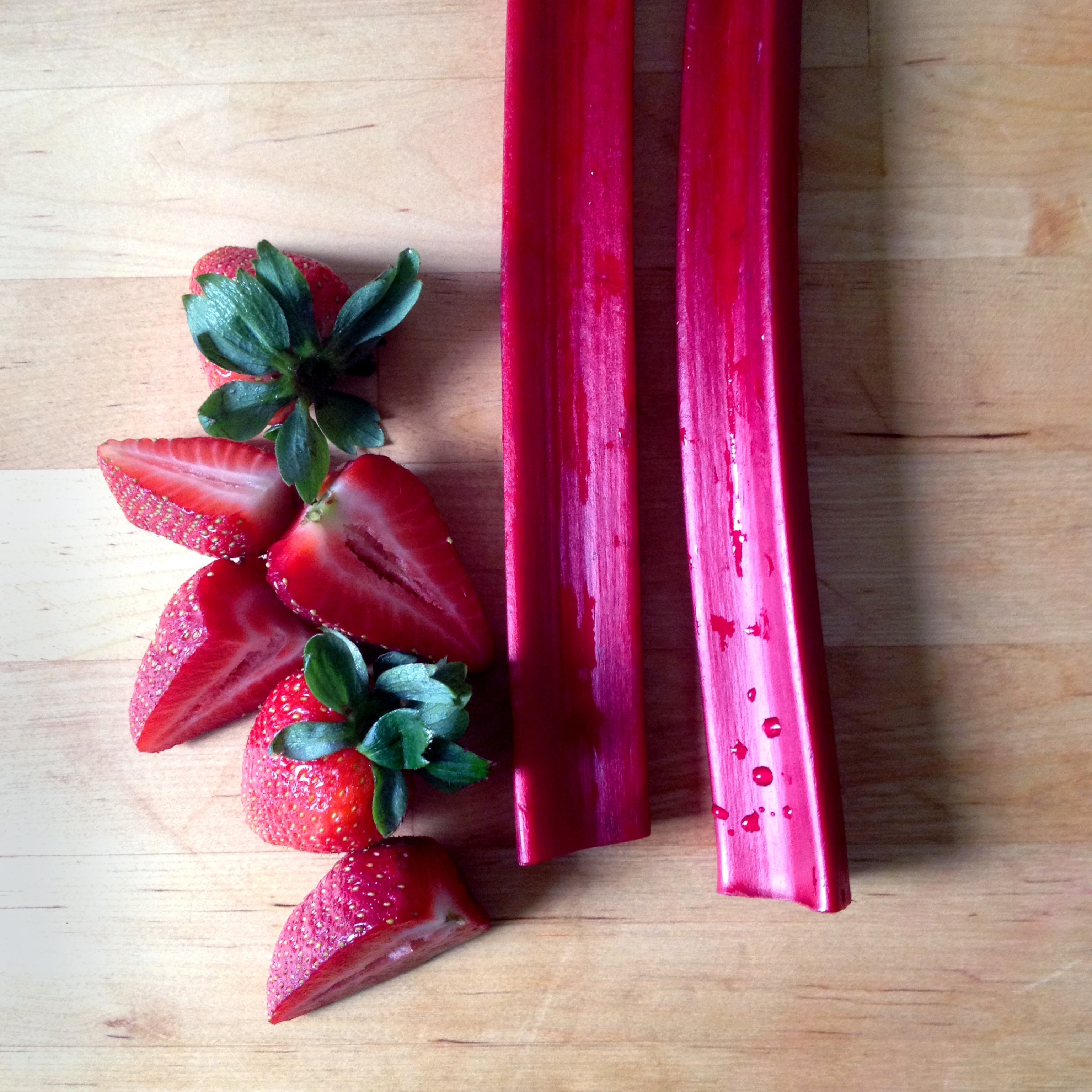 strawberries and rhubarb.