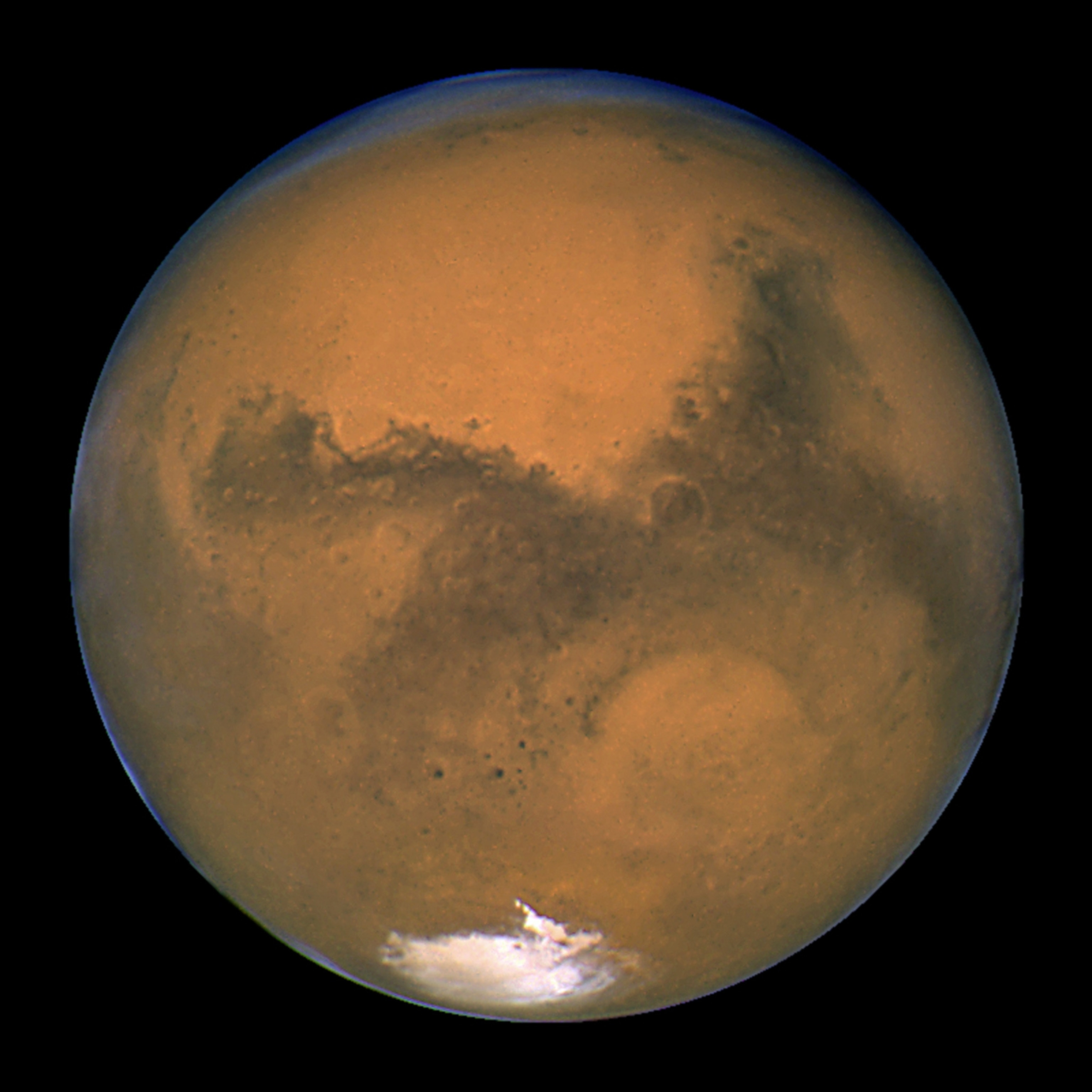 Hubble telescope image of Mars.