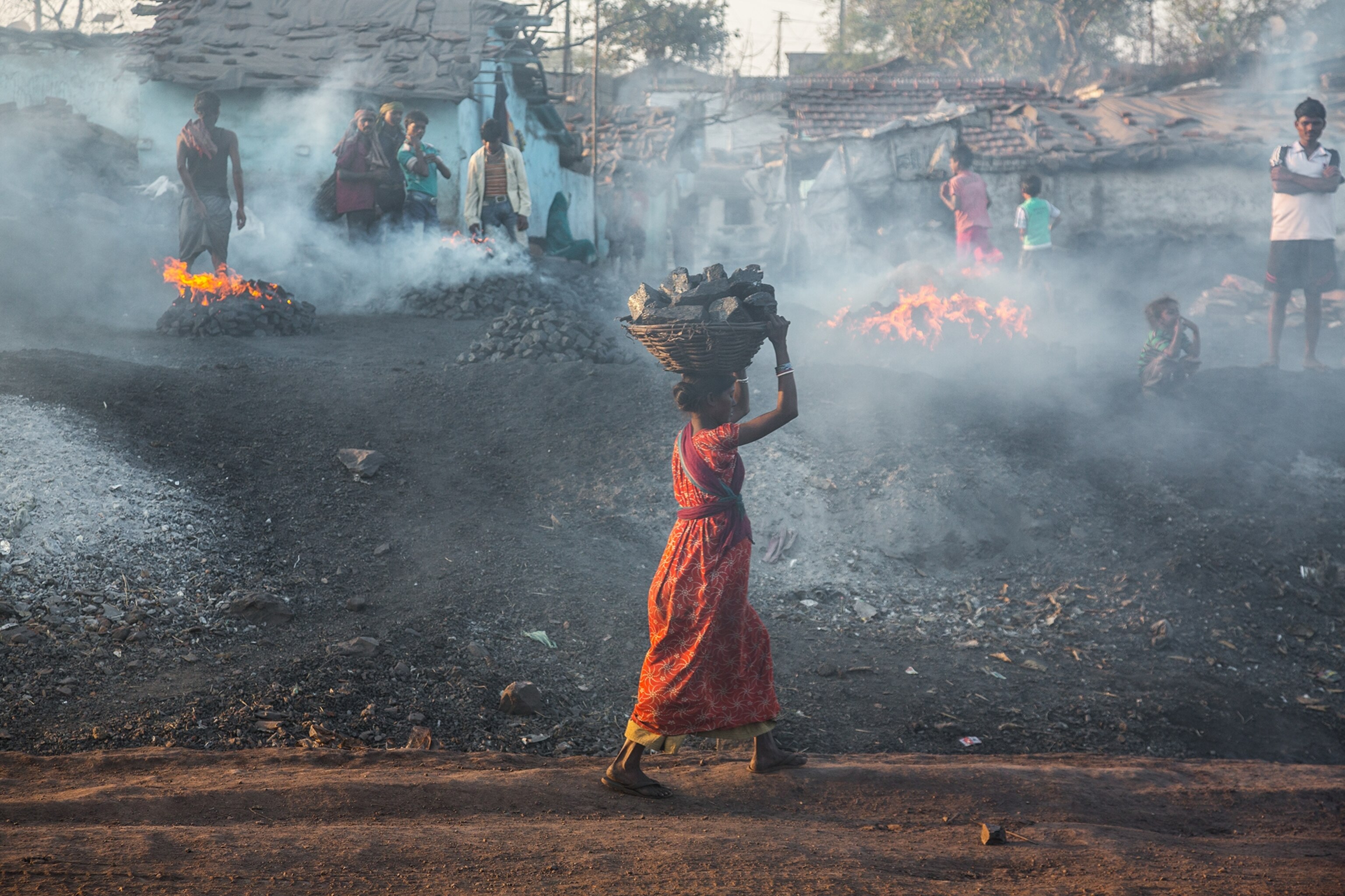 a coal fired burning in Jharkhand , India