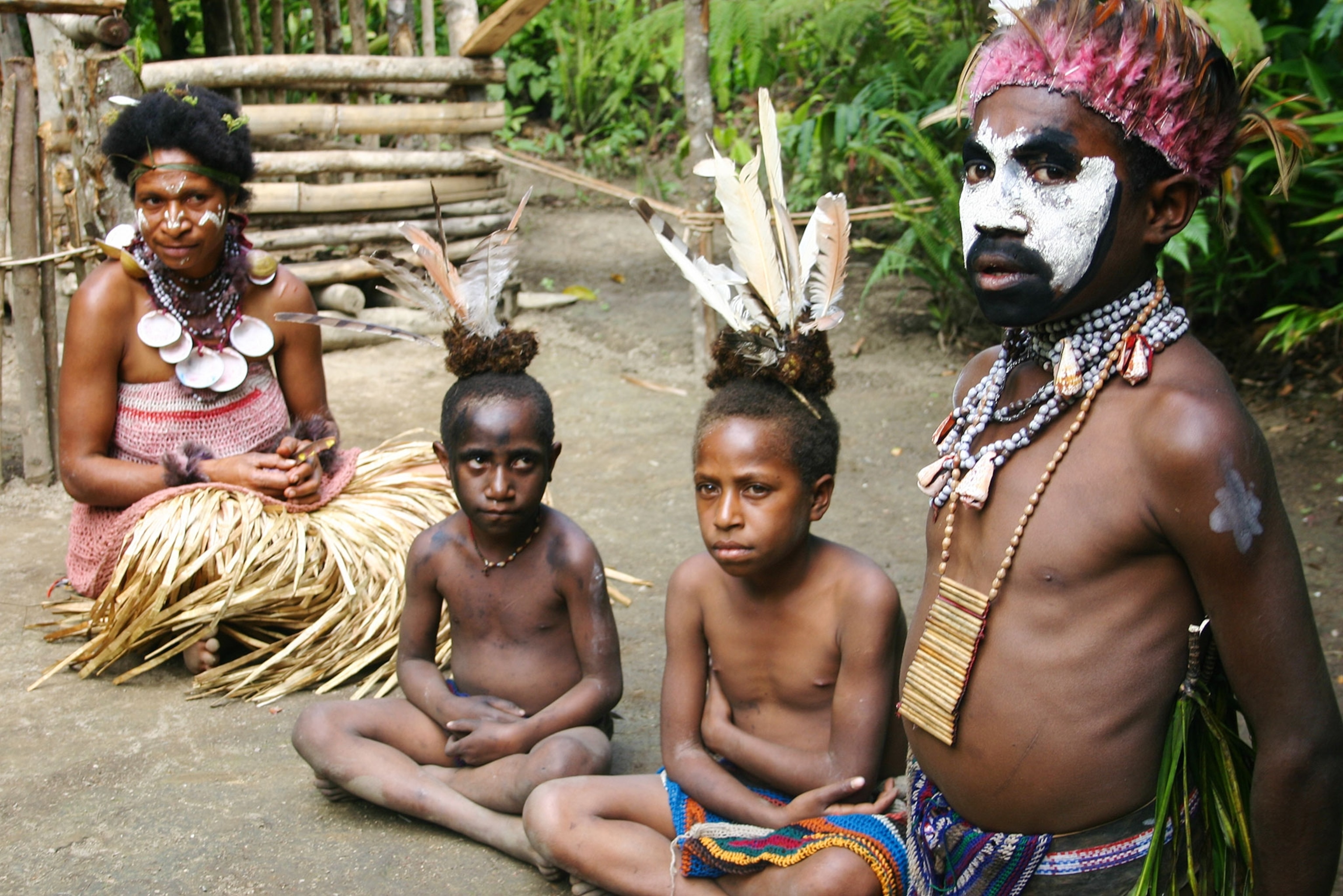 a chief and his family in Papua New Guinea