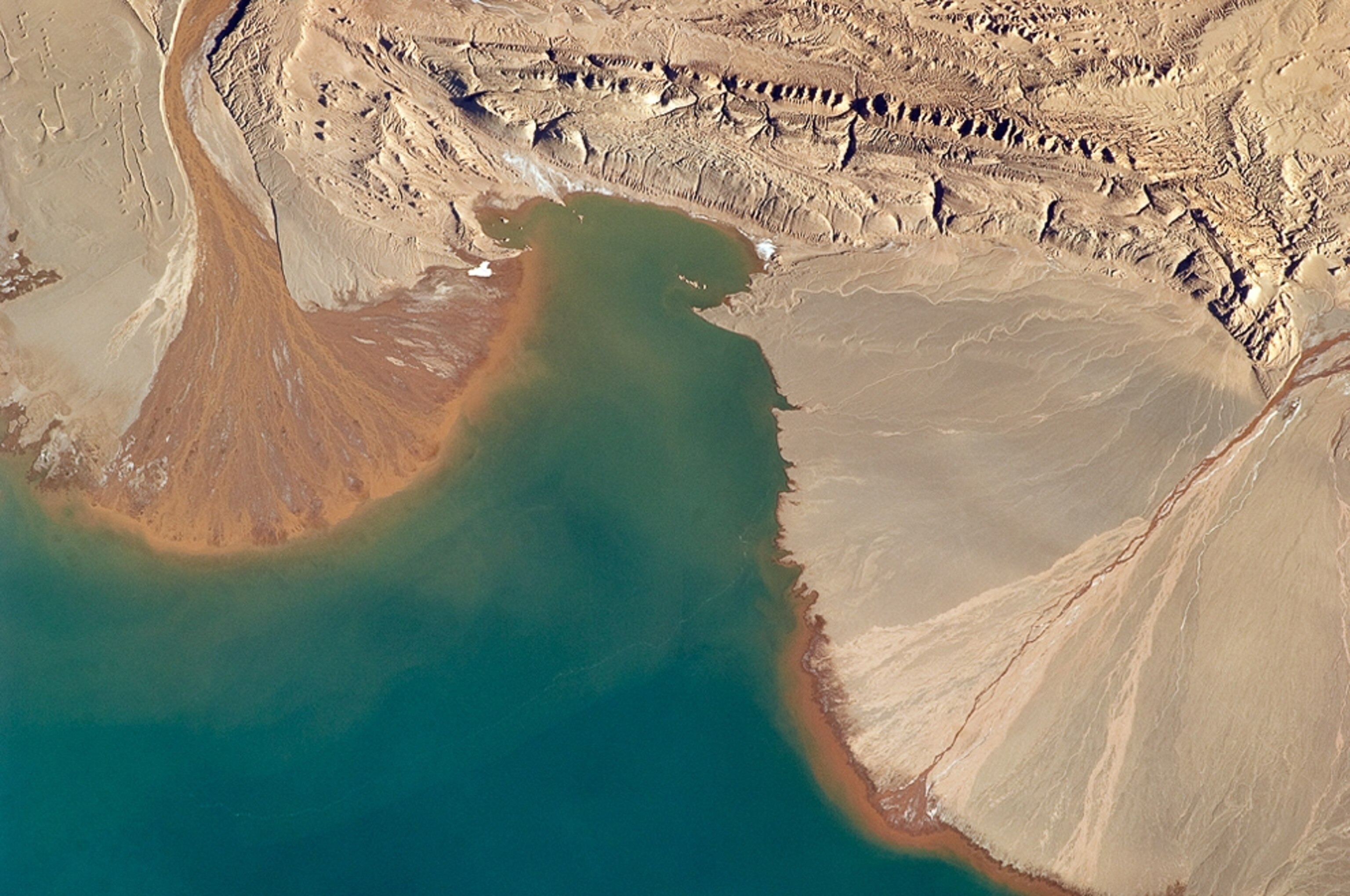 Astronaut picture of deltas around Lake Ayakum in Tibet -- for space pictures of the week gallery