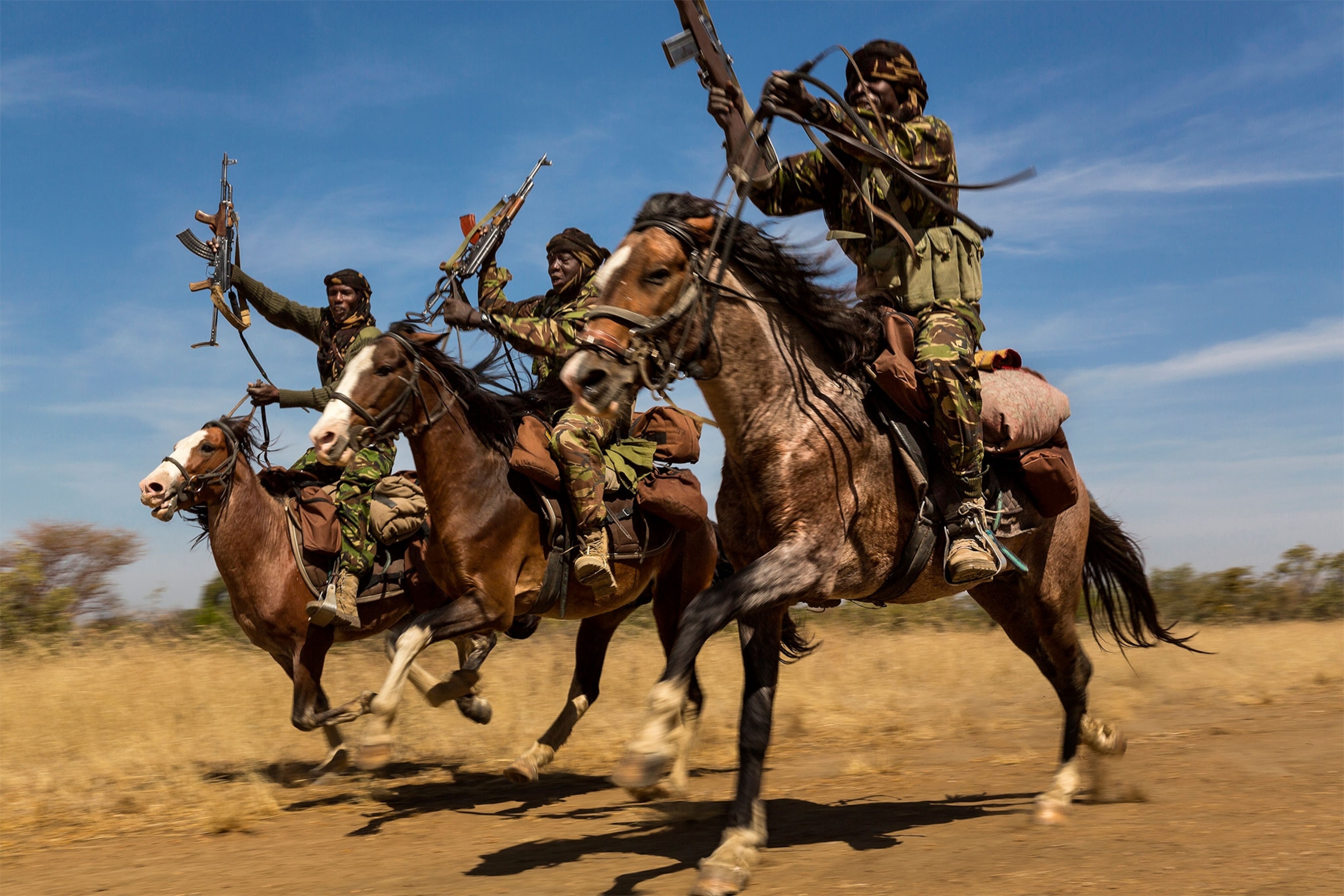 rangers on horses in Zakouma National Park