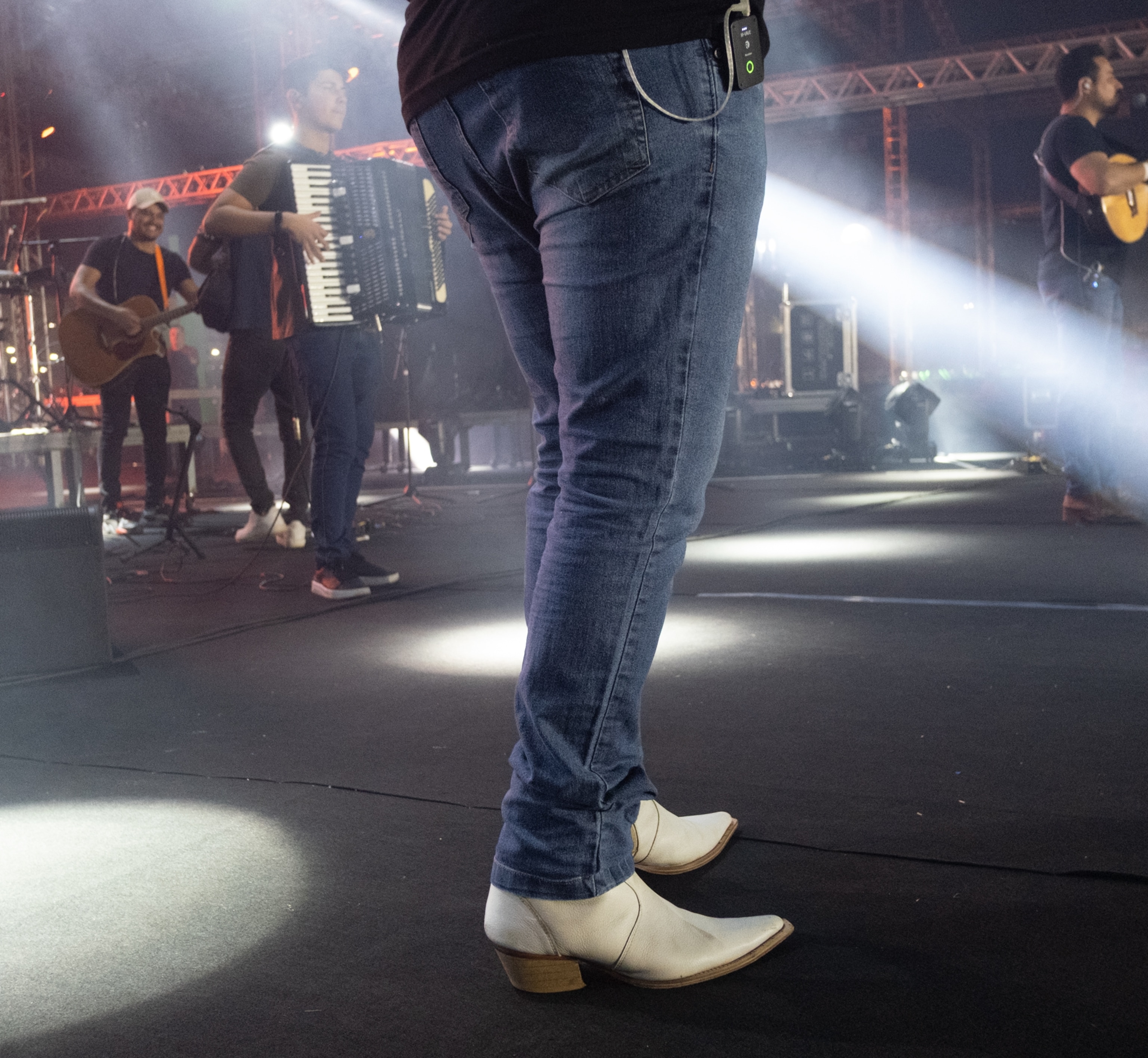Jeans and white western boots