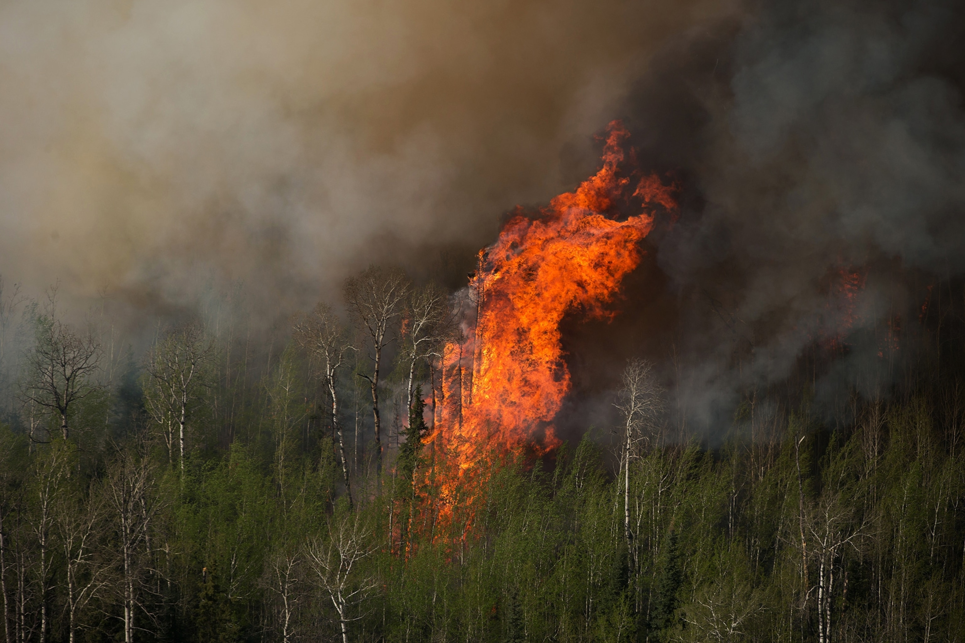 fire above Fort McMurray, Alberta, Canada