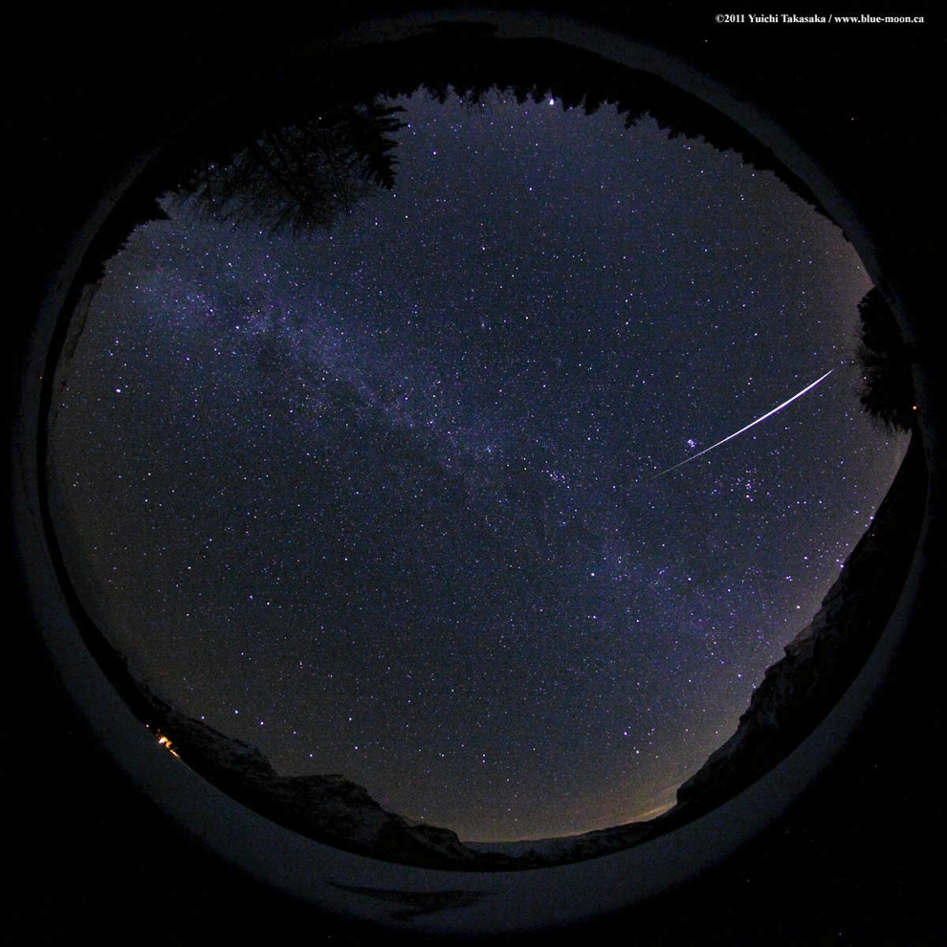 A Quadrantid meteor over Alberta, Canada -- picture from a photo gallery on the 2011 Quadrantid meteor shower