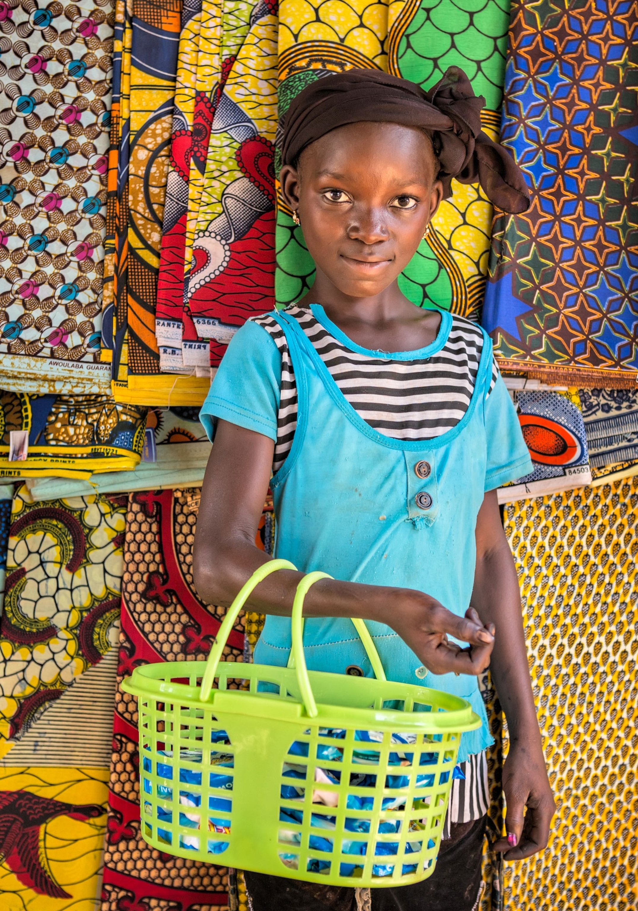 a girl at the market in Bereba in Burkina Faso
