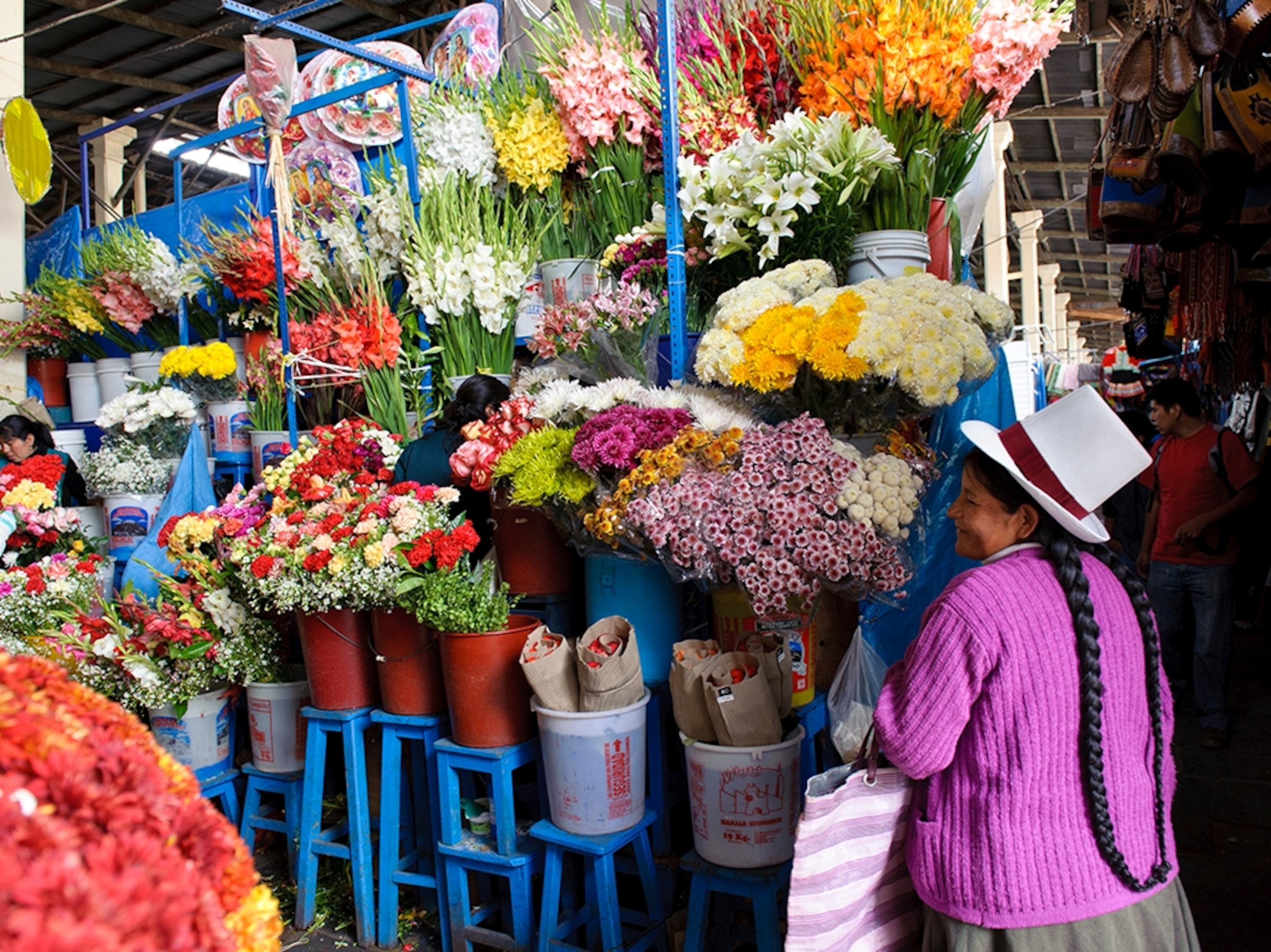 a Quechua woman in a market in Cusco