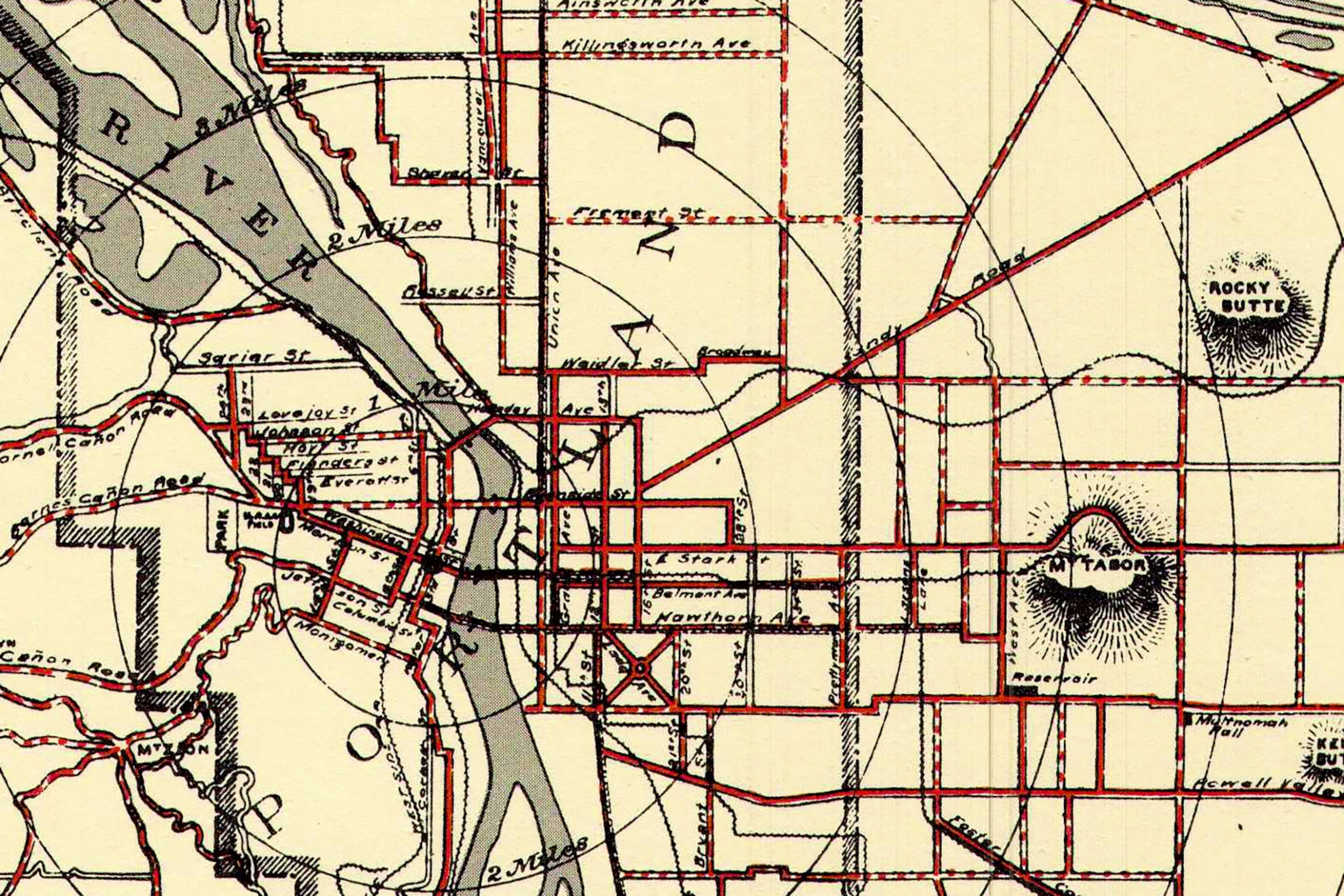 map of Portland from 1800s