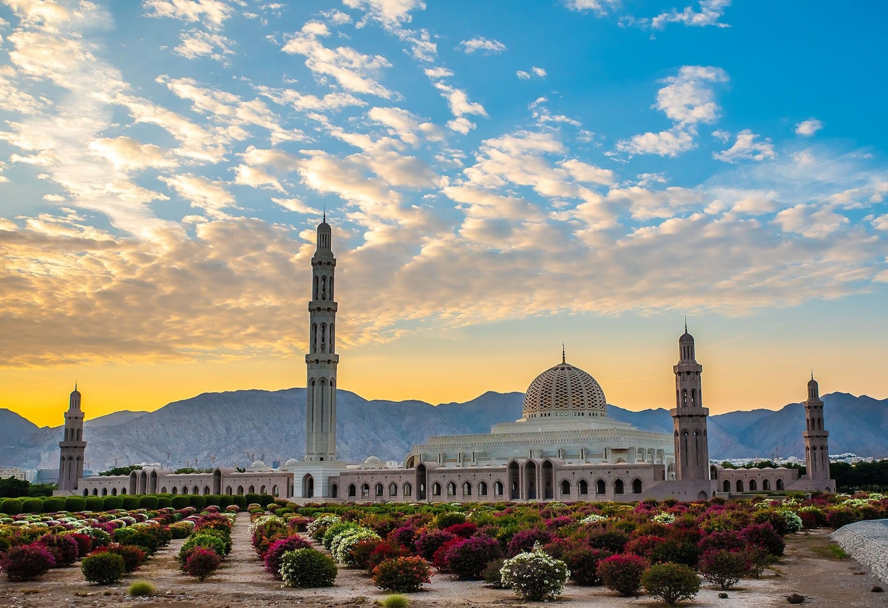 The Grand Mosque in Muscat can accommodate 20,000 worshippers and boasts the biggest chandelier in the world.