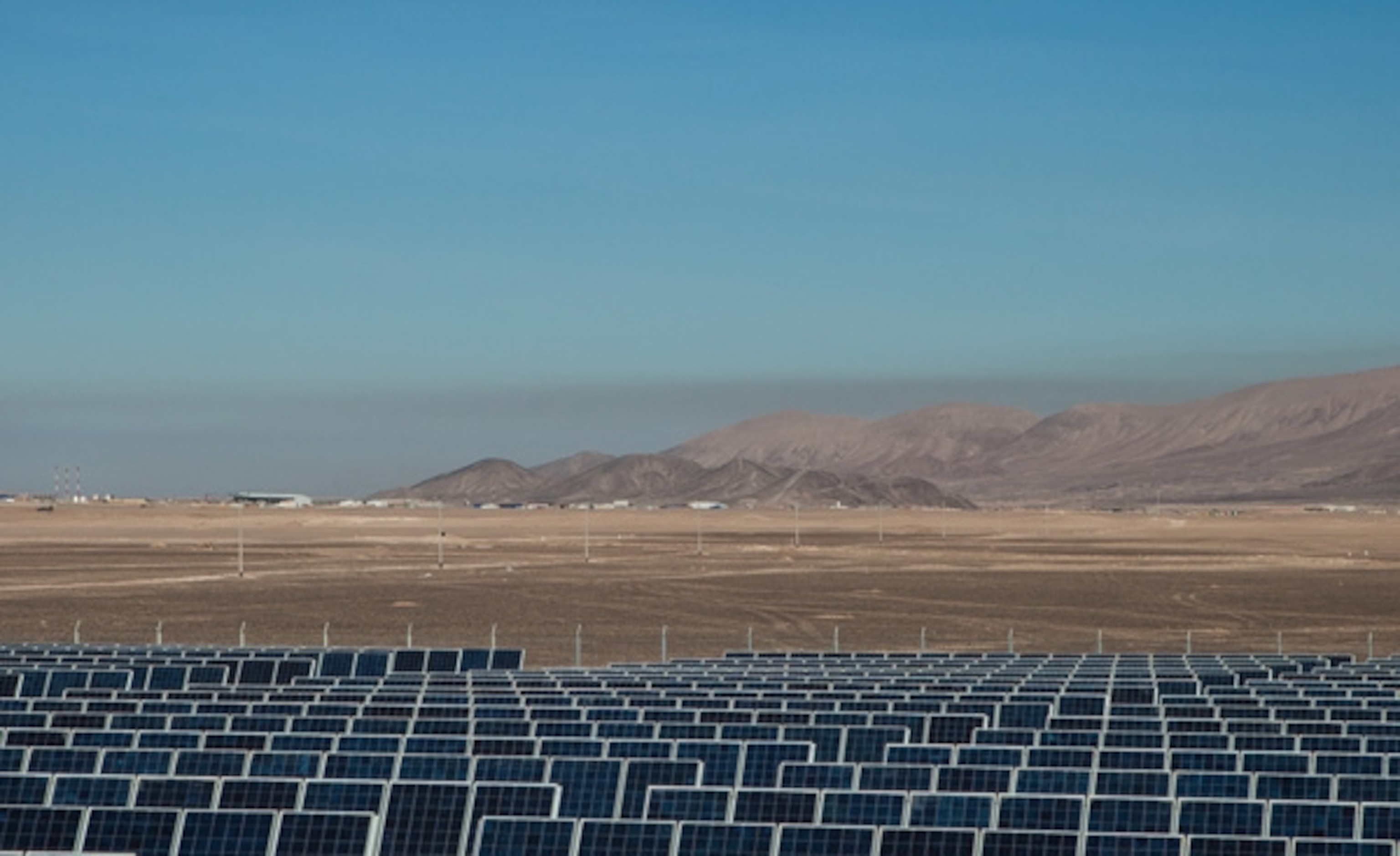 The only solar plant in Chile's Atacama Desert is feeding the mega mines with electricity; Photograph by James Q. Martin