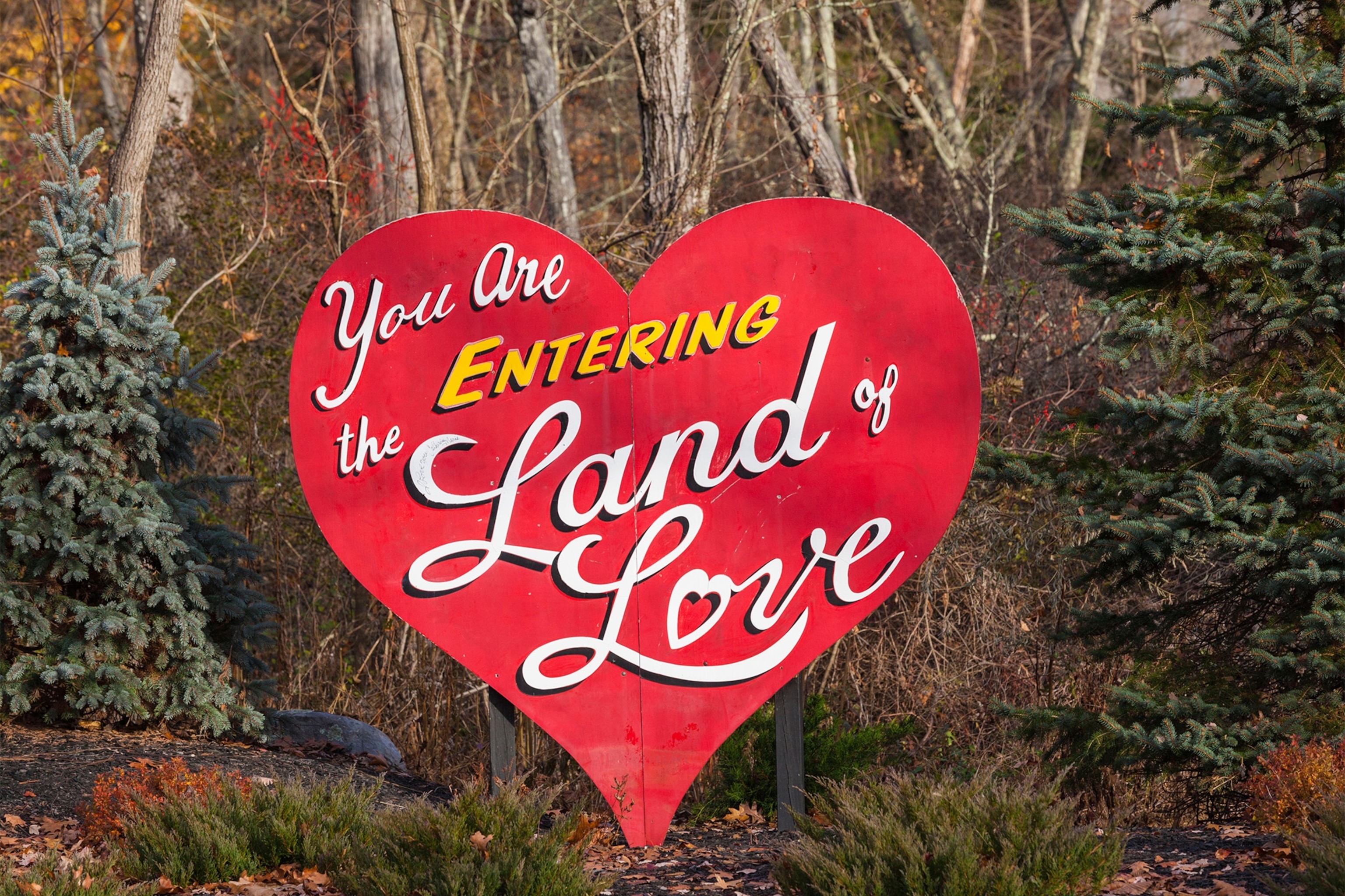 a heart-shaped sign