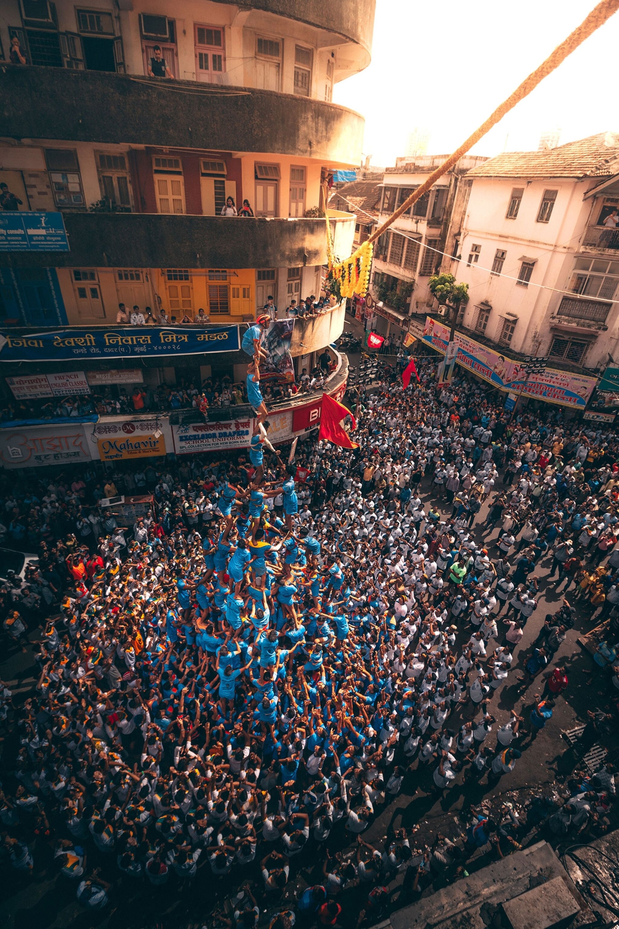 a human tower