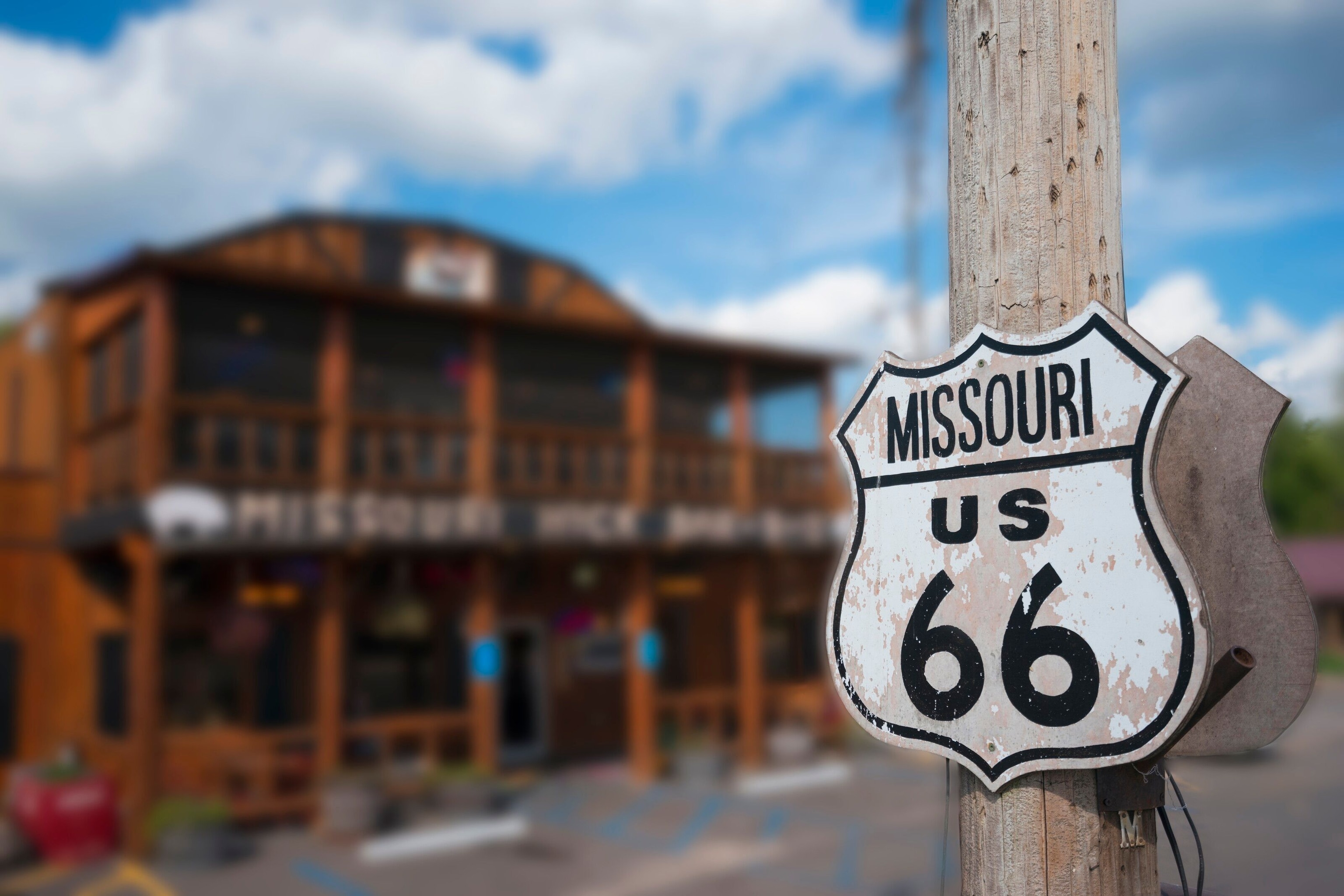 A Route 66 sign.