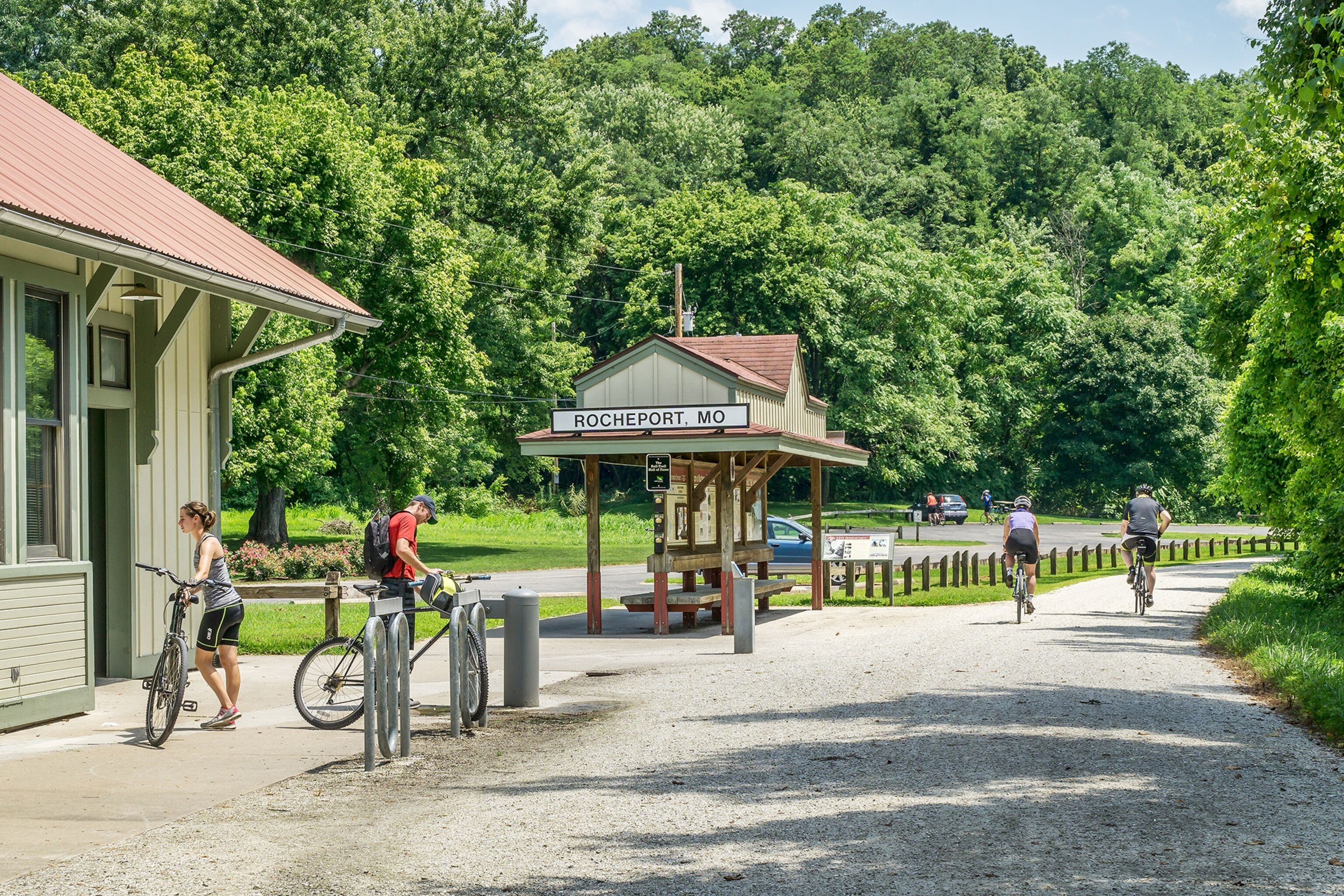 bikers on Katy Trail, Missouri