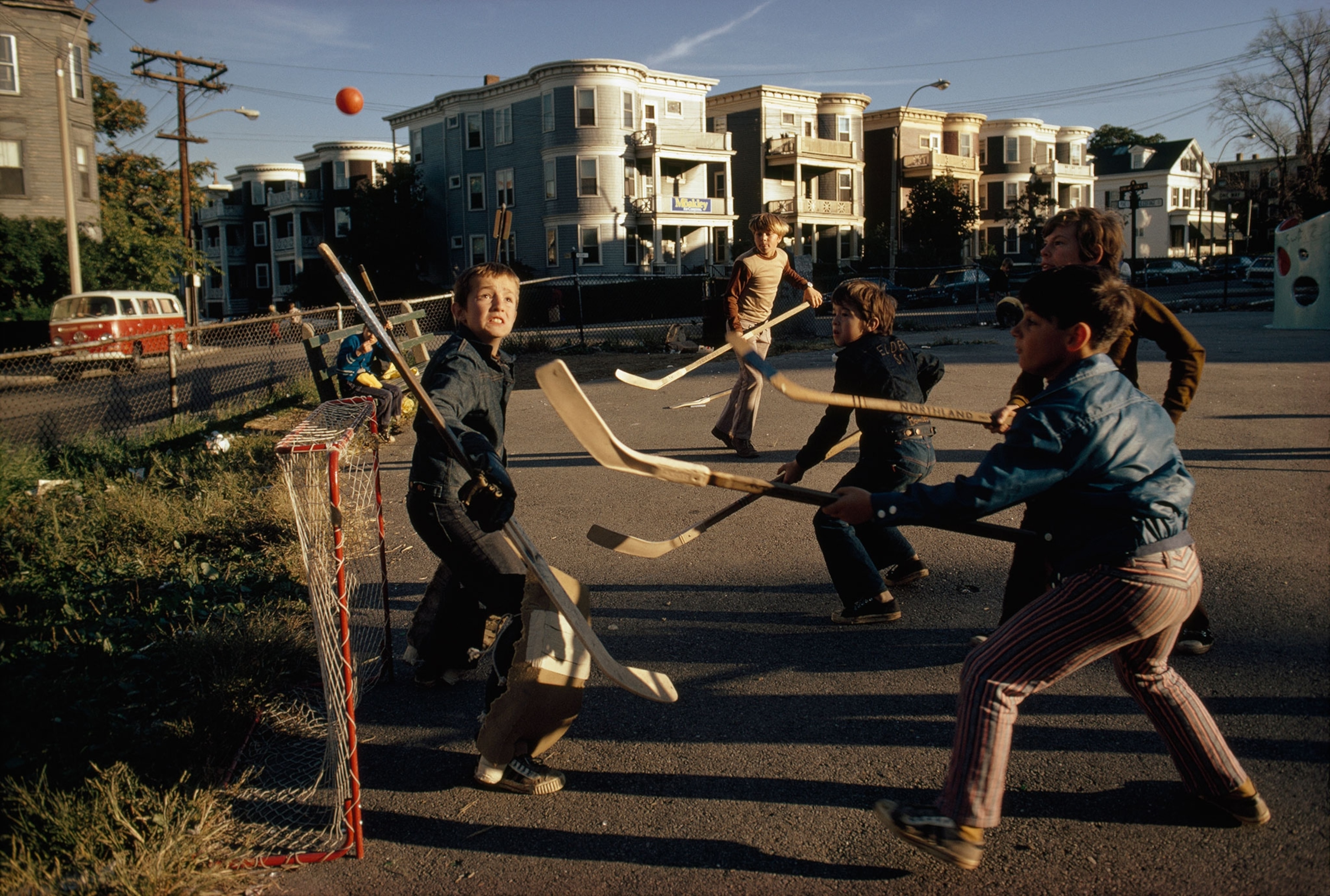 boys practicing hockey