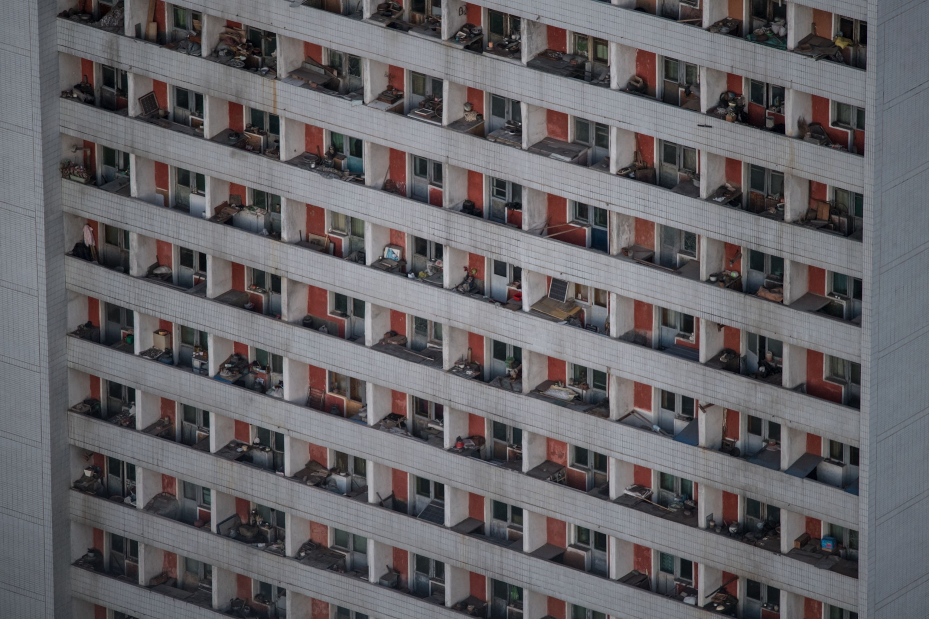an apartment building in North Korea
