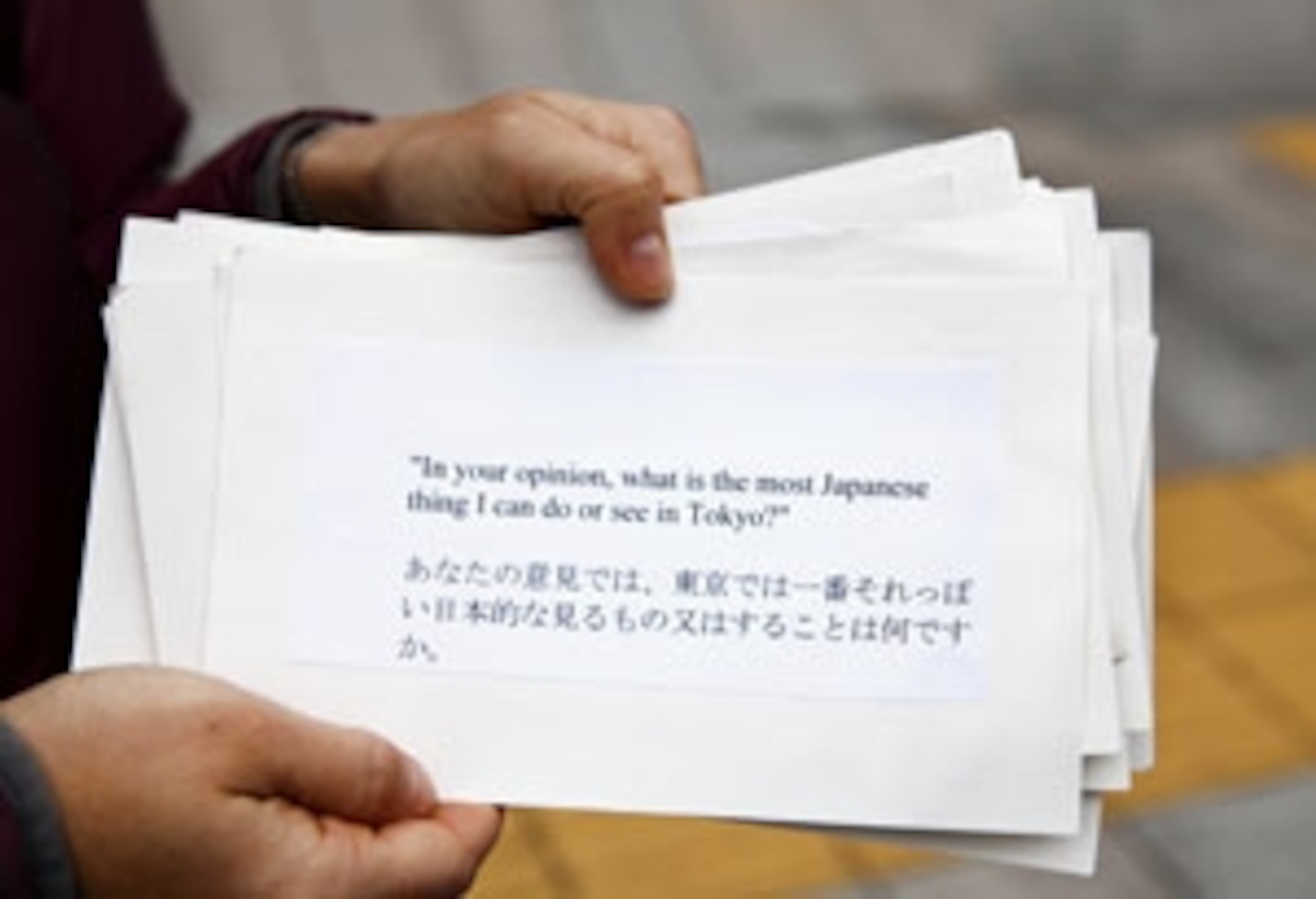 Translation Cards Used in Tokyo
