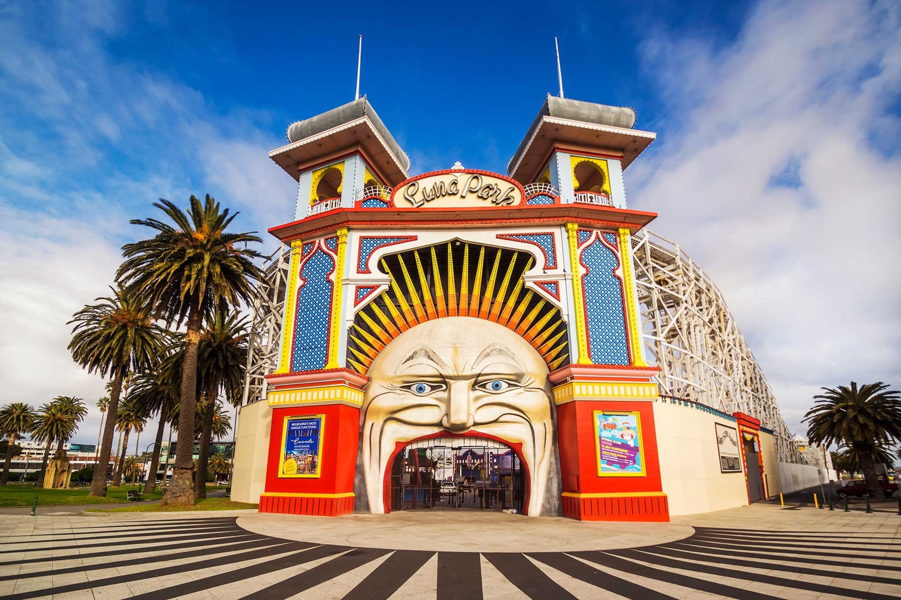 luna park entrance in Melbourne, Australia