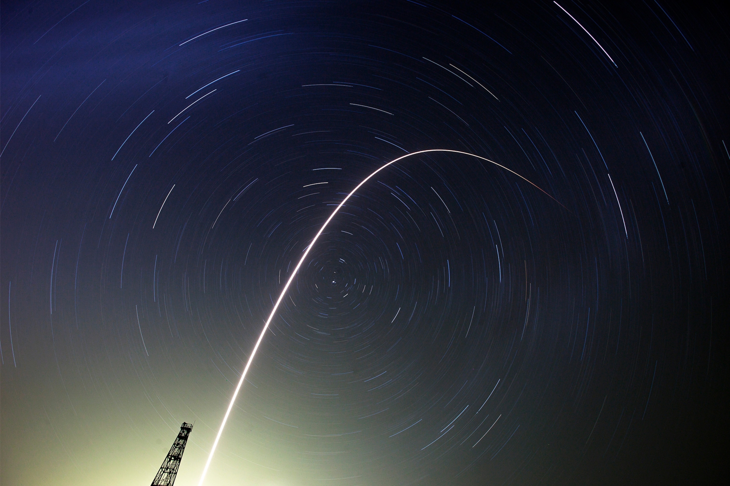 the Soyuz-FG rocket booster launching from Kazakhstan.