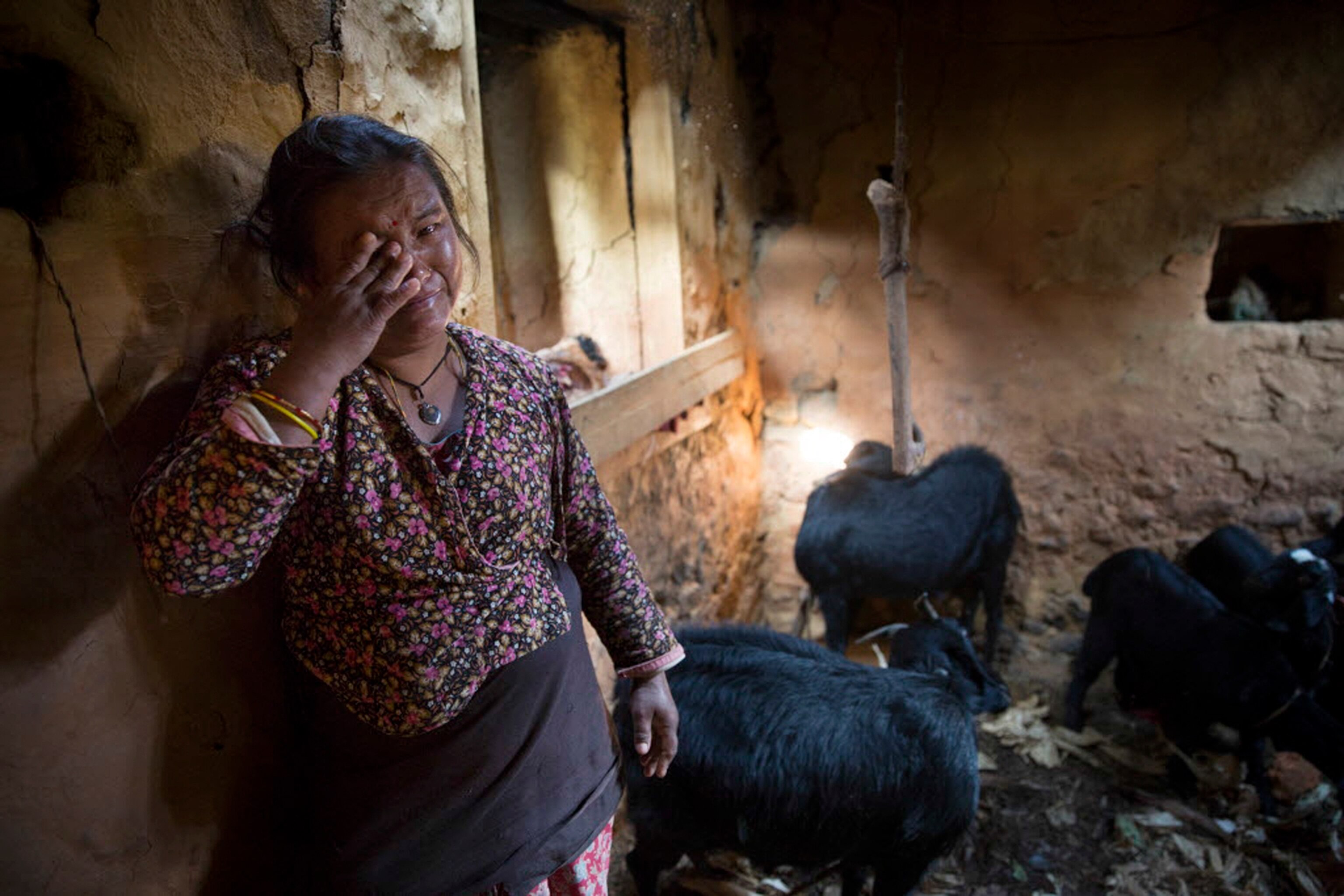 Nepalese woman crying