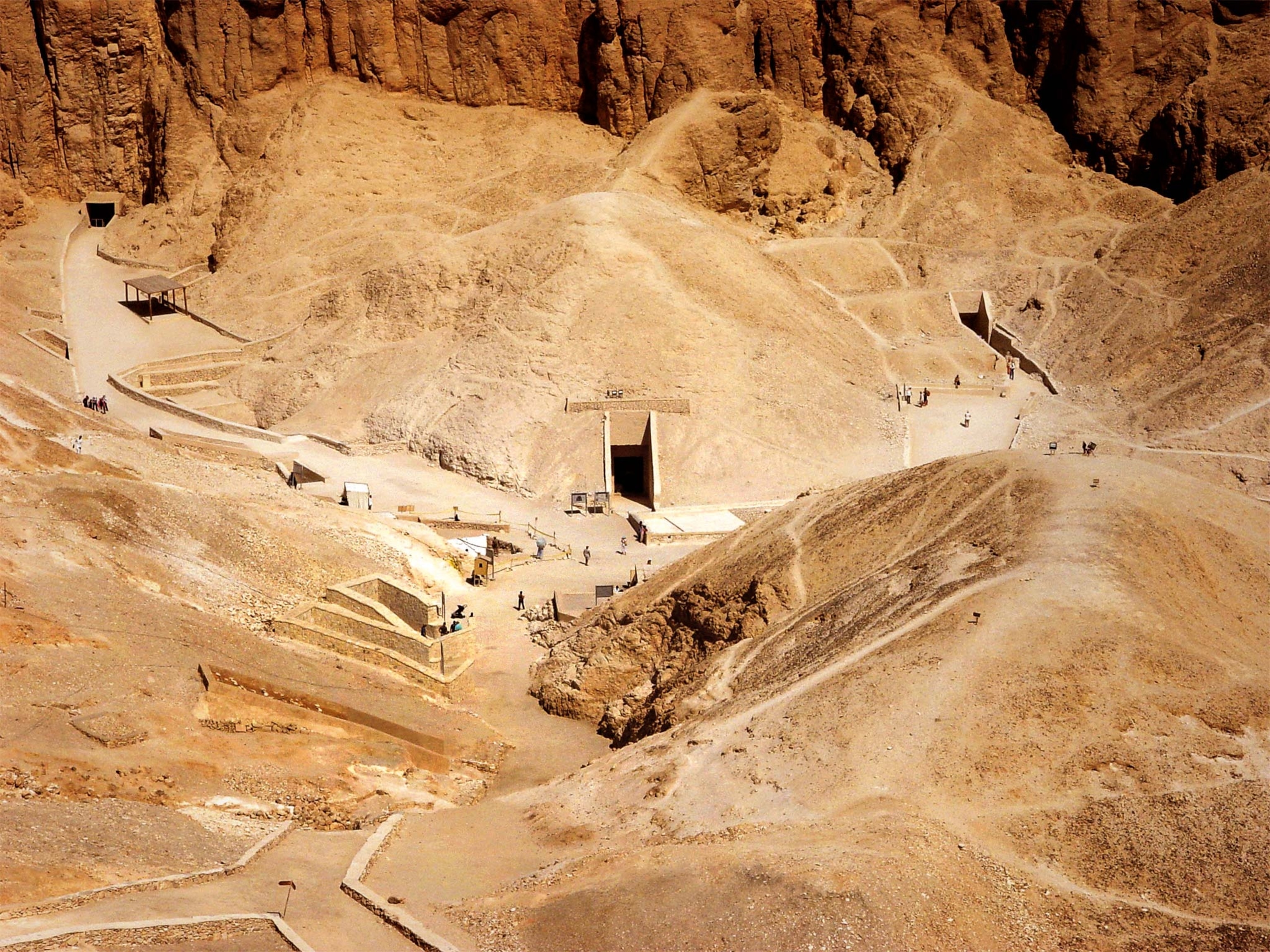A view of the Valley of the Kings in the desert in Egypt