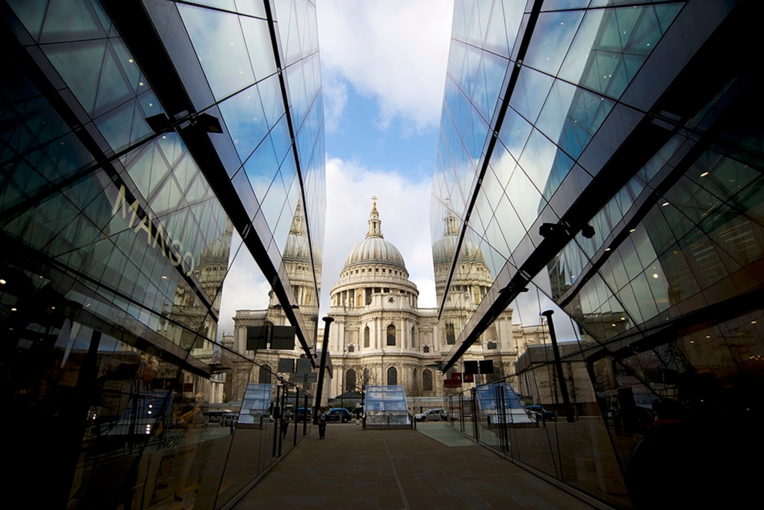 St Paul's Cathedral shot from One New Change shopping center, London