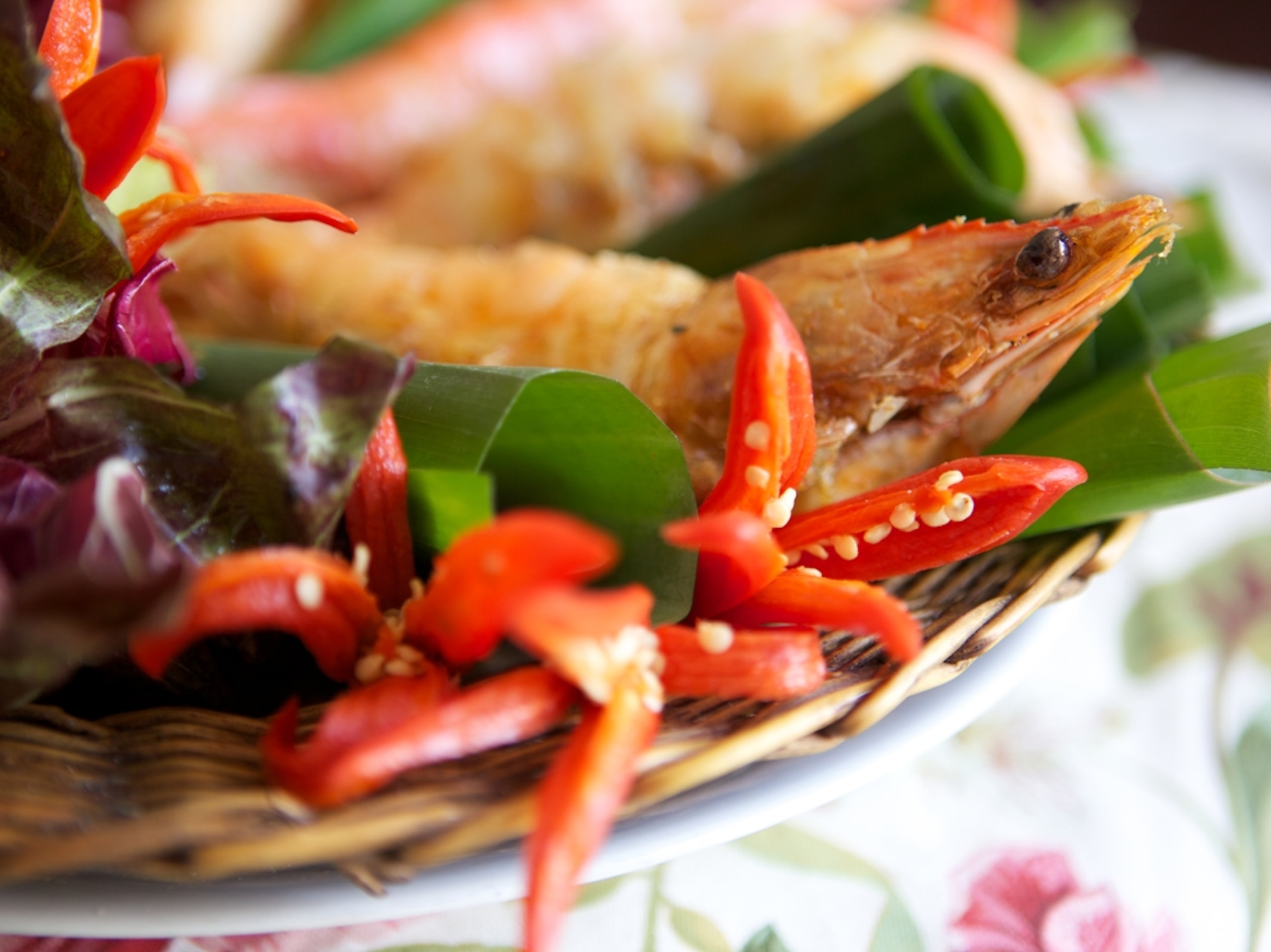 Traditional shrimp dish at Refugio Restaurante