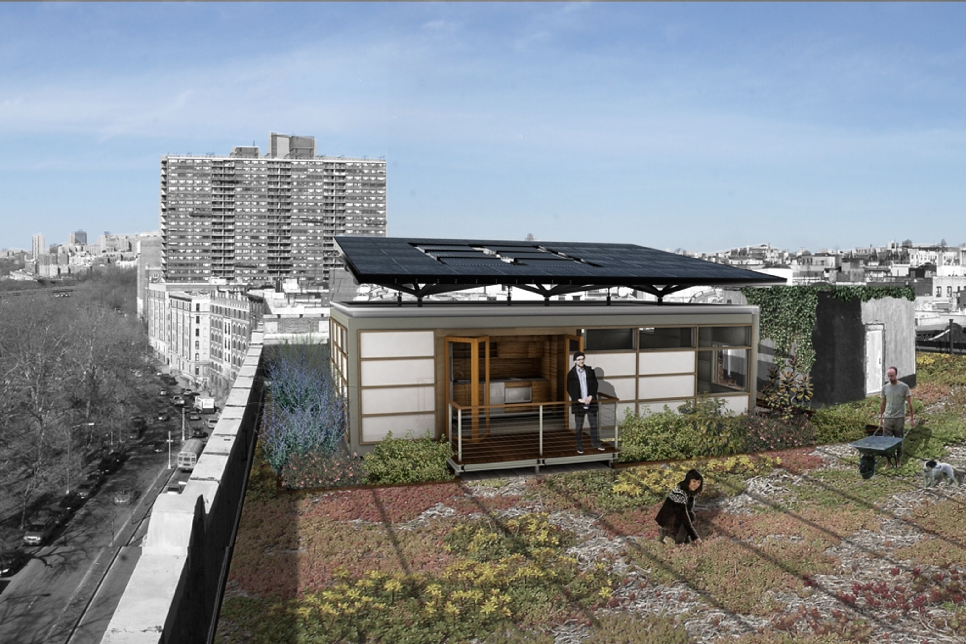 A rendering of Team New York’s Solar Decathlon 2011 home.