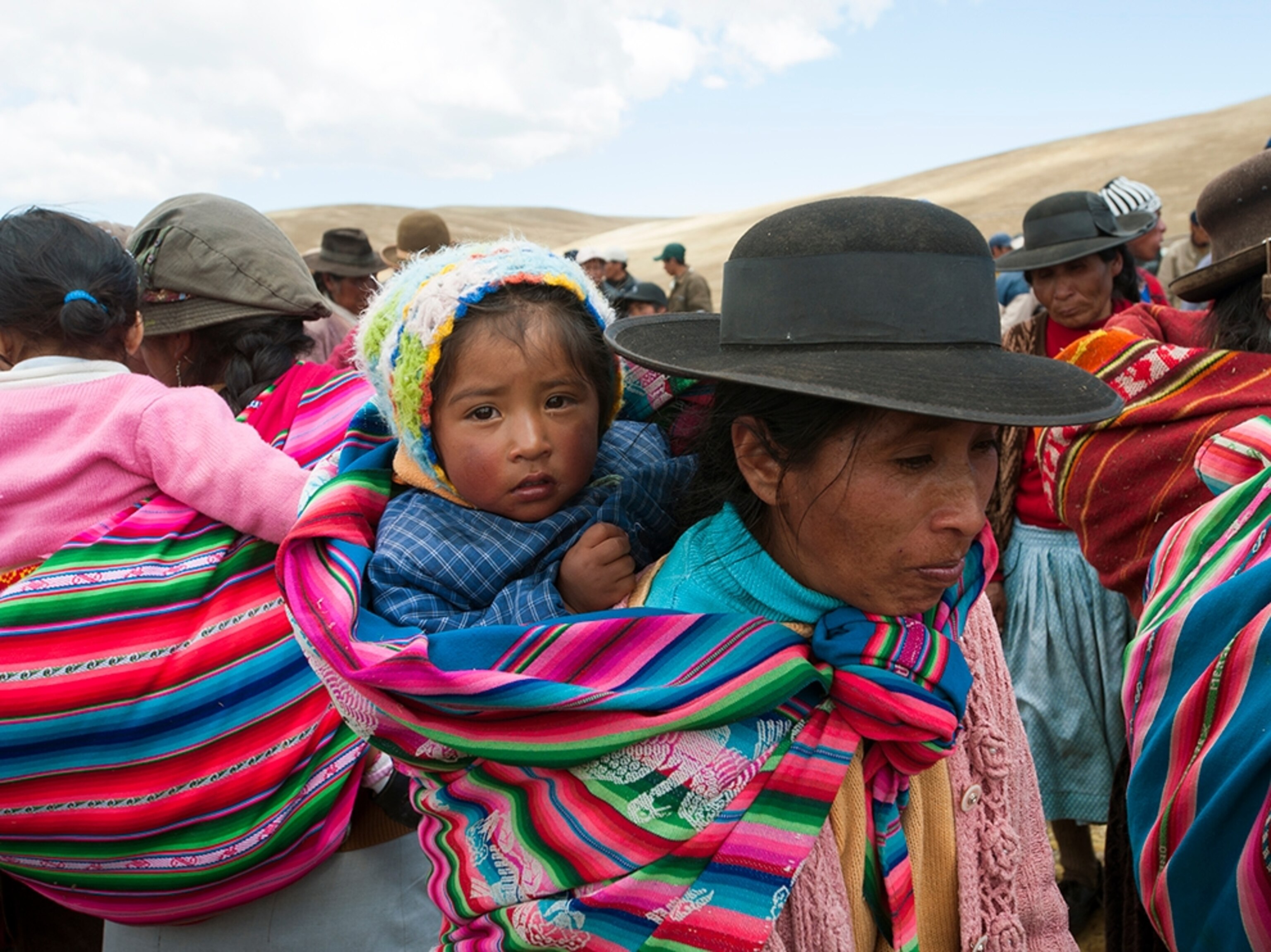 Quechua villagers before a round-up