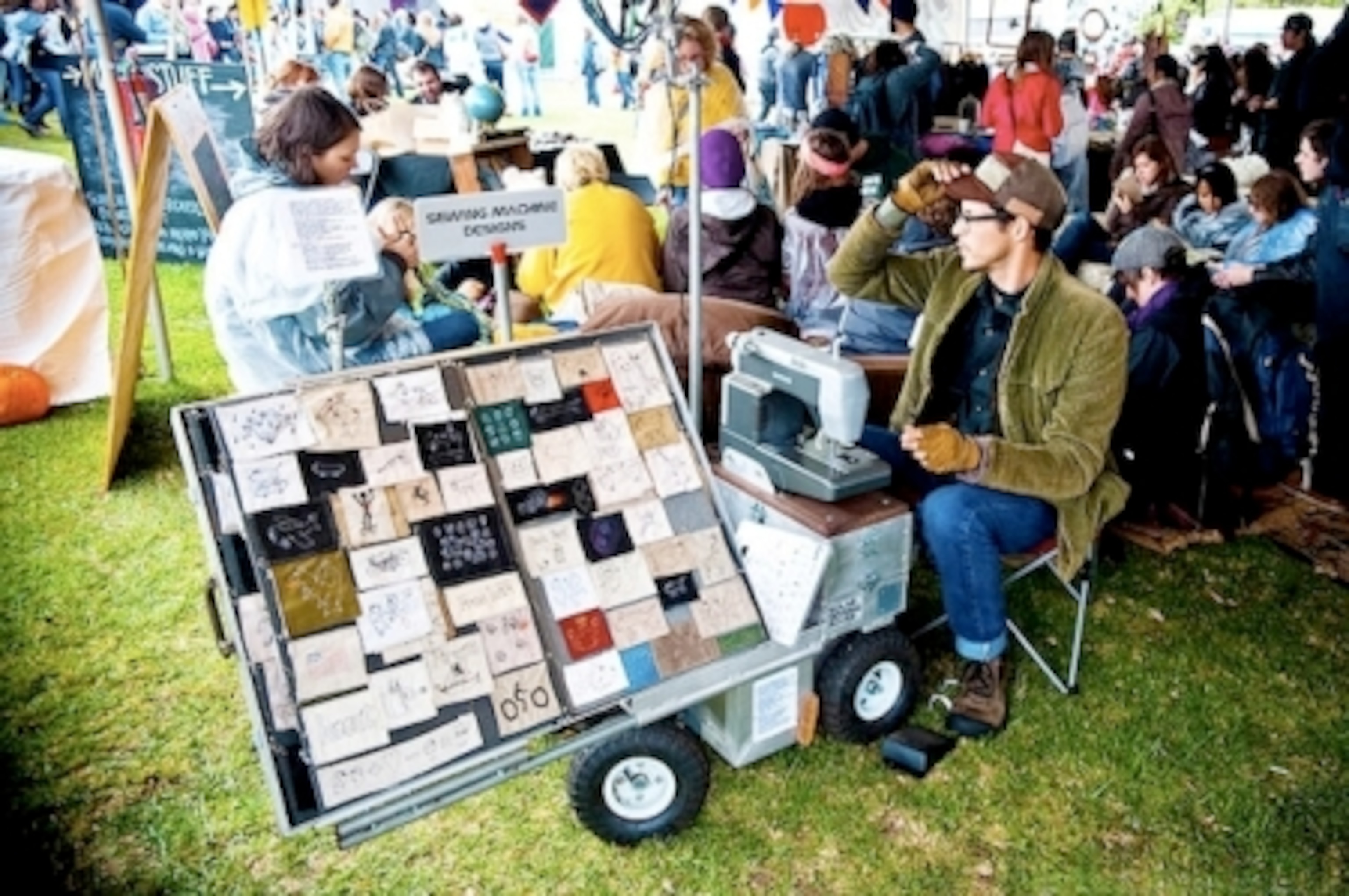 Paul Nosa with his sewing rover