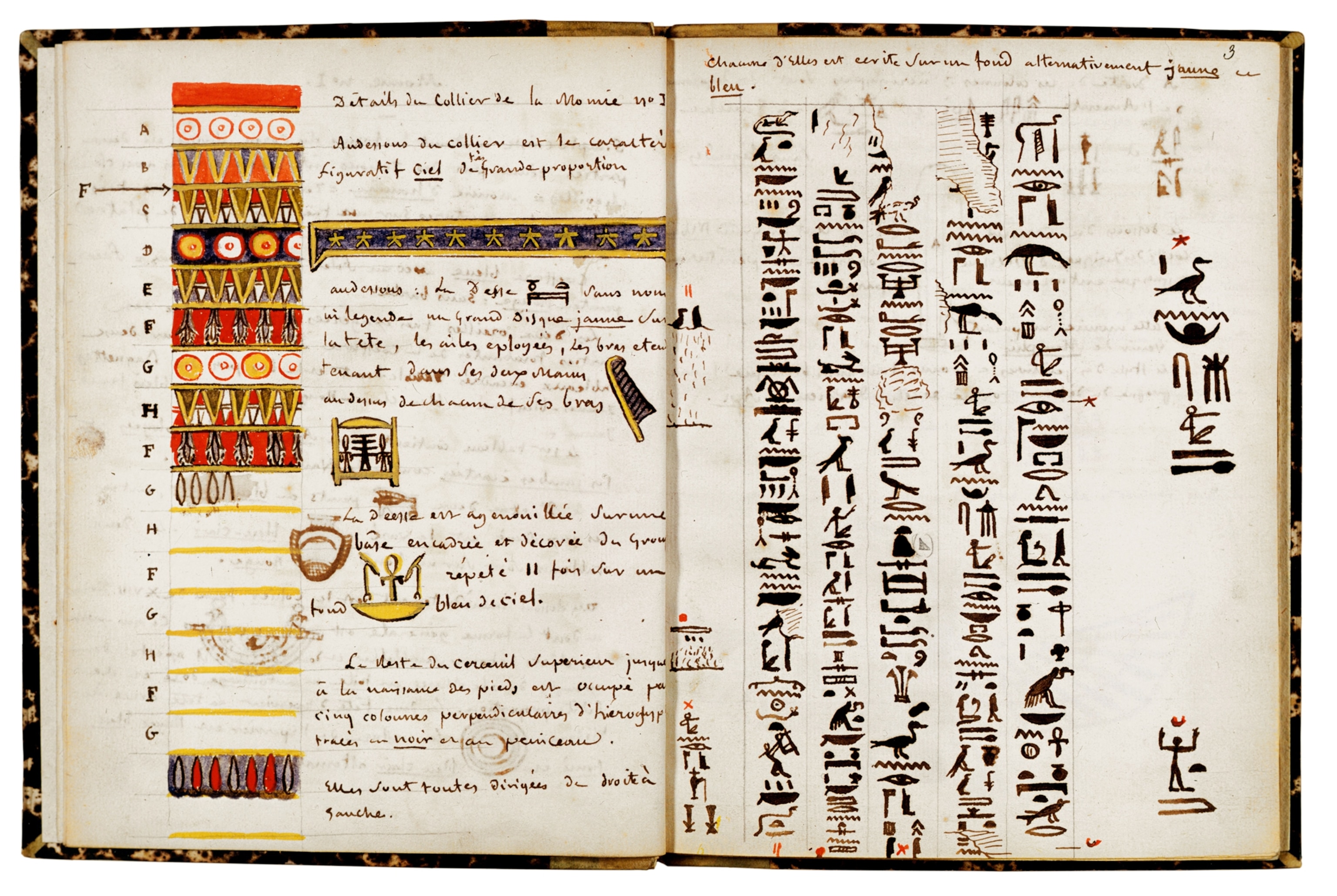 An open notebook with various types of writing on it.