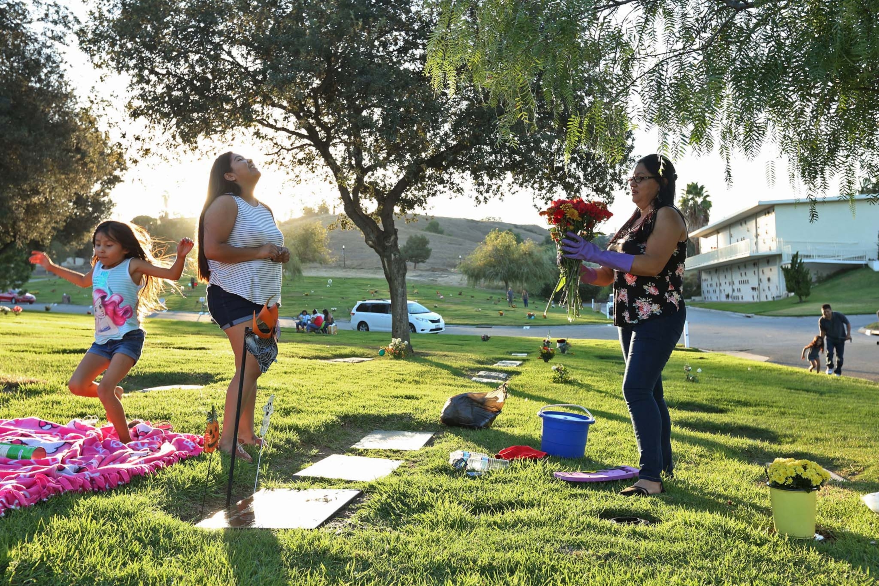 Sandy Ramos visits her brother's grave