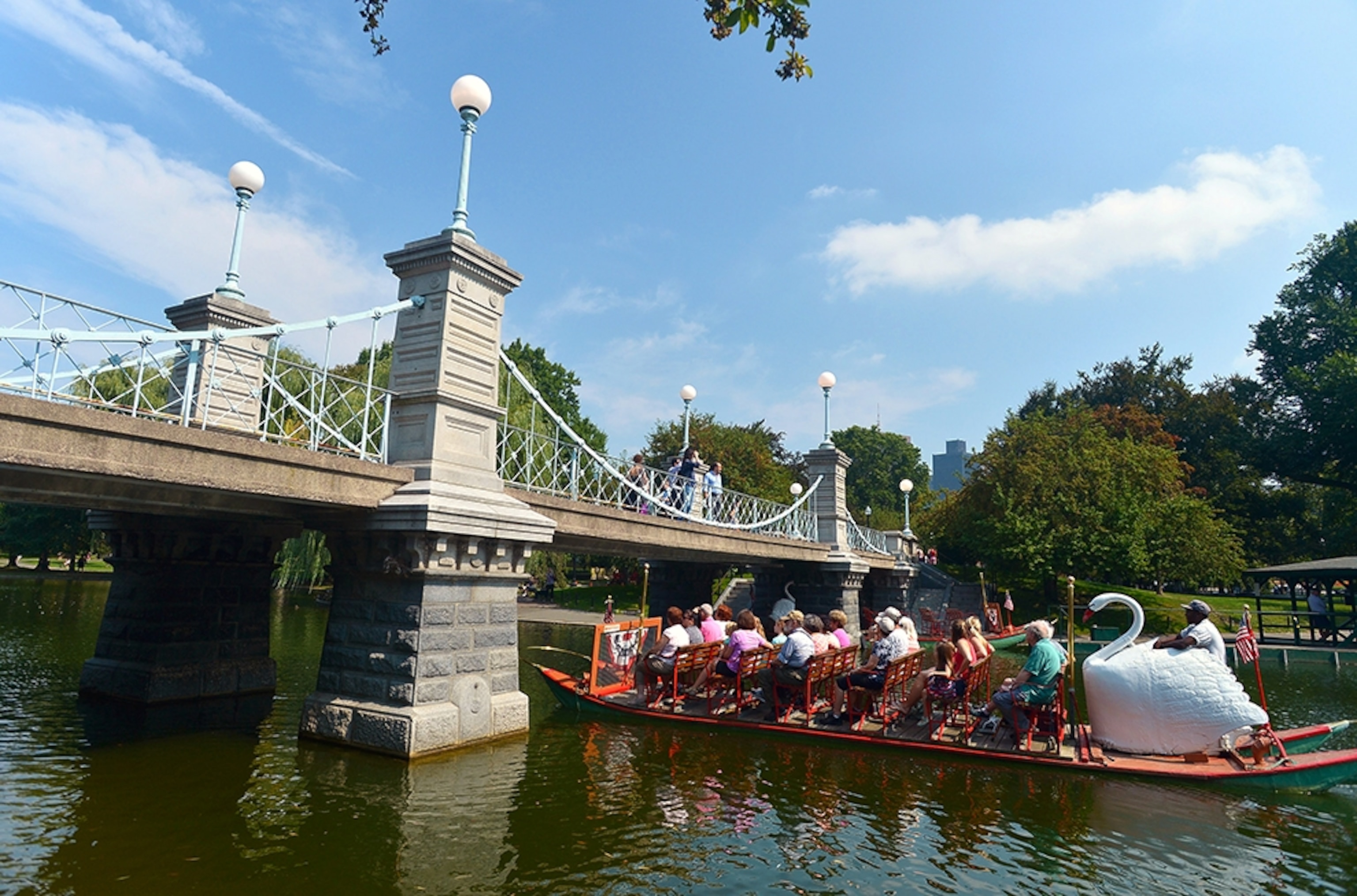 a swan boat ride in Boston