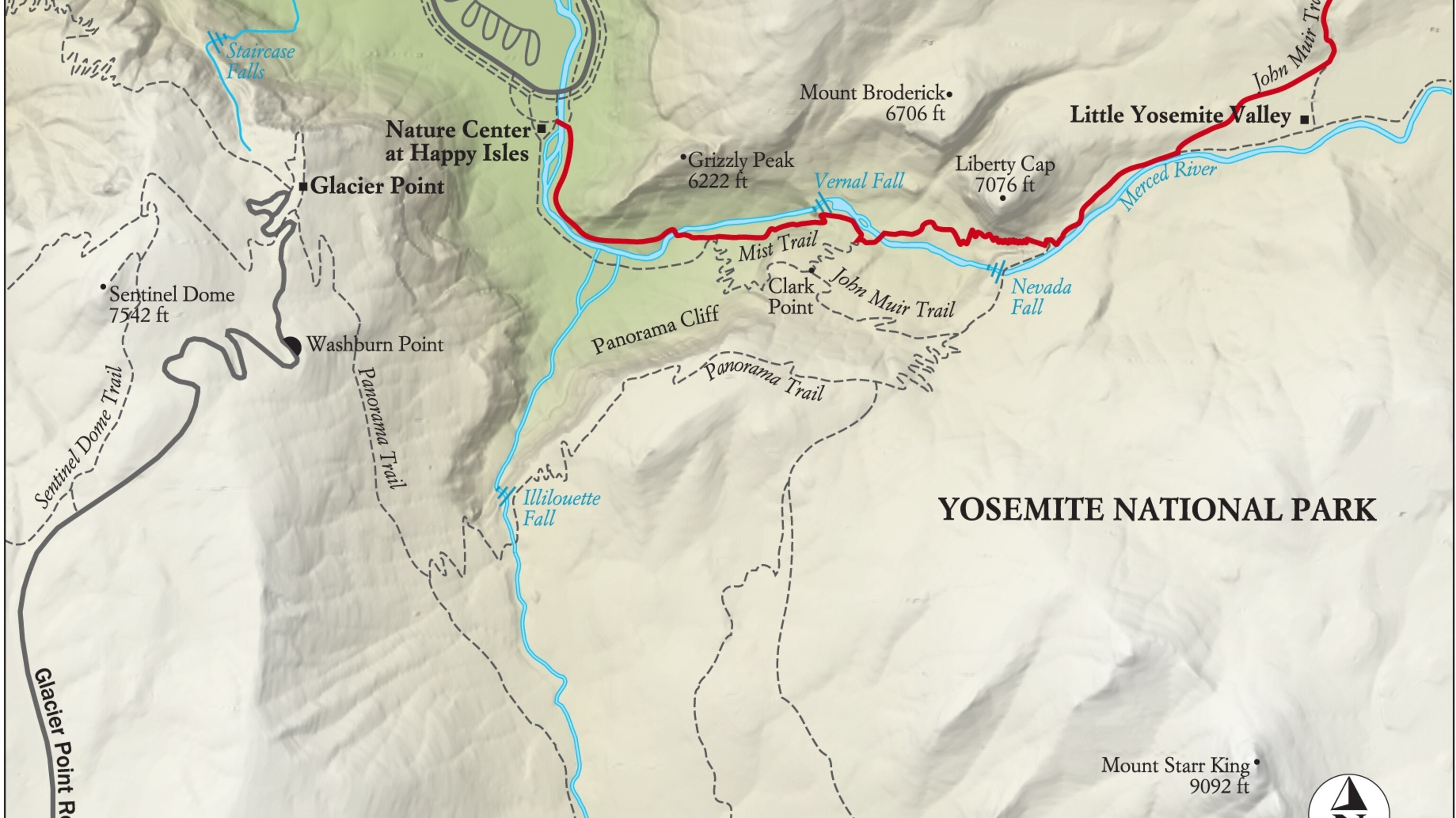 Half Dome Trail Map Best Yosemite National Park Hike, Trail Map -- National Geographic