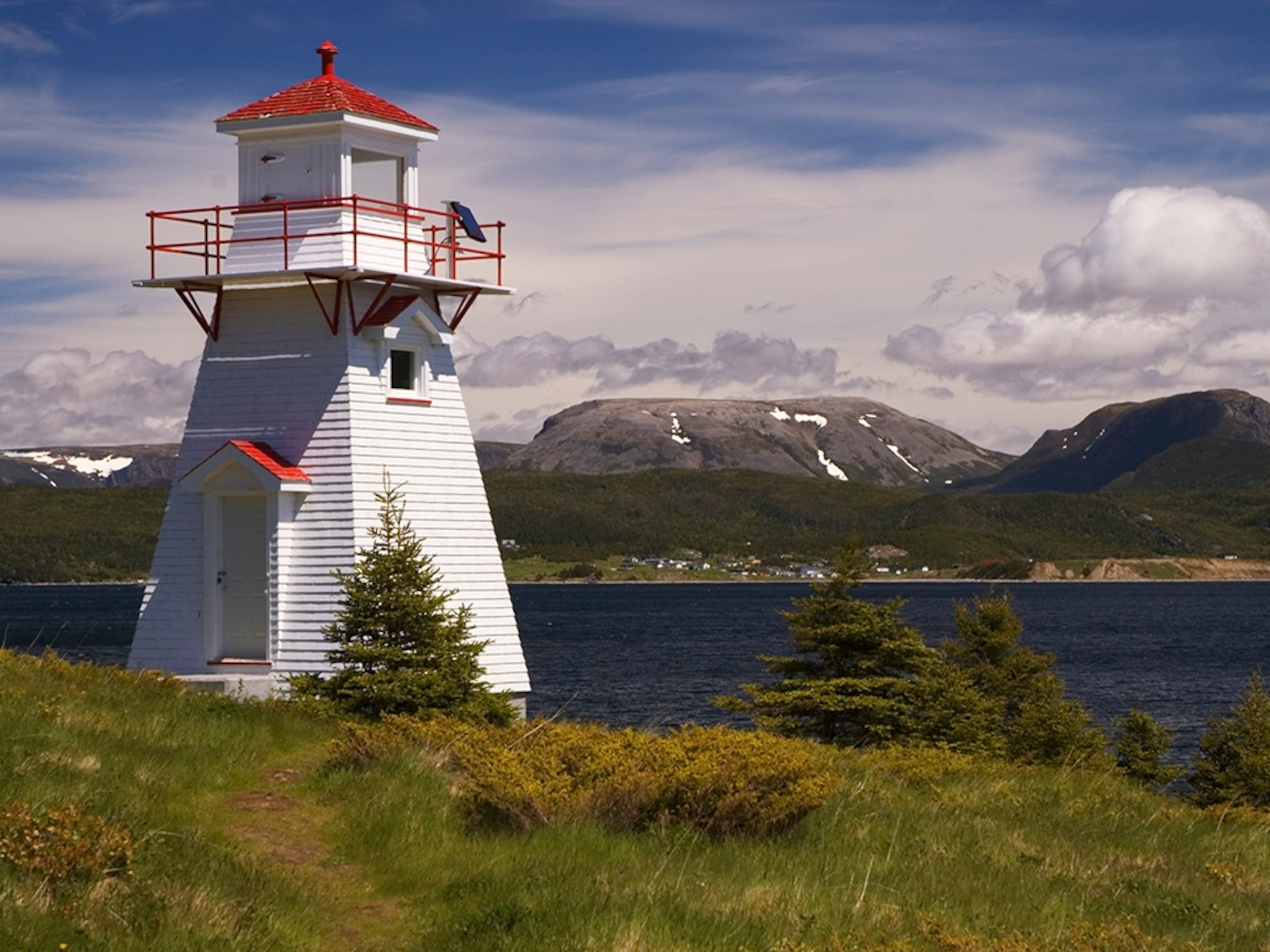 Bonne Bay and Woody Point lighthouse, Newfoundland
