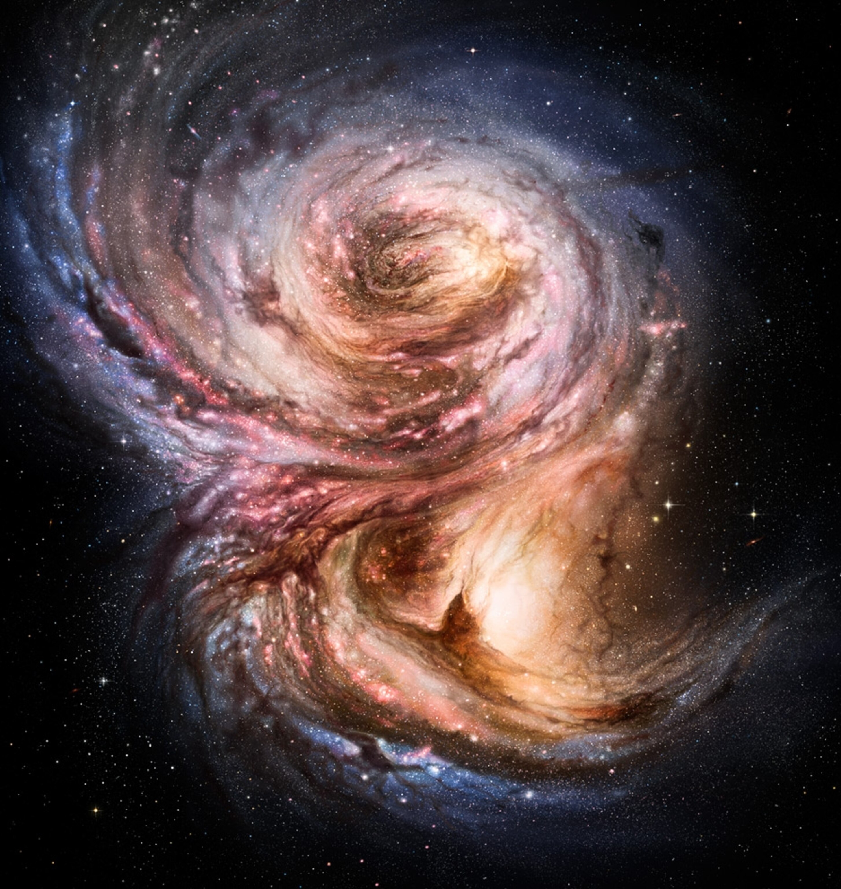 An artist's rendering shows a ten-billion-year-old star factory.