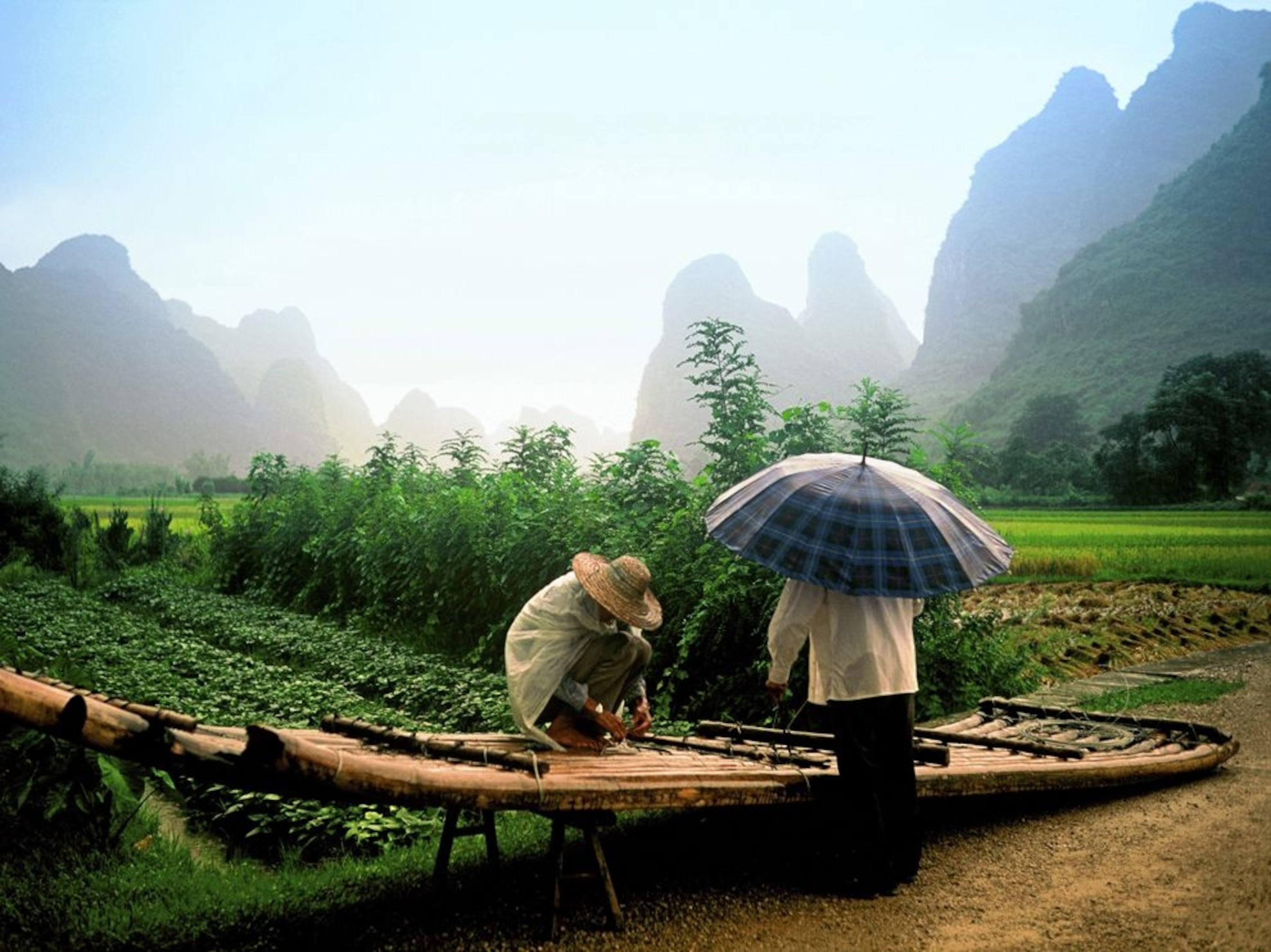 two farmers in rural China