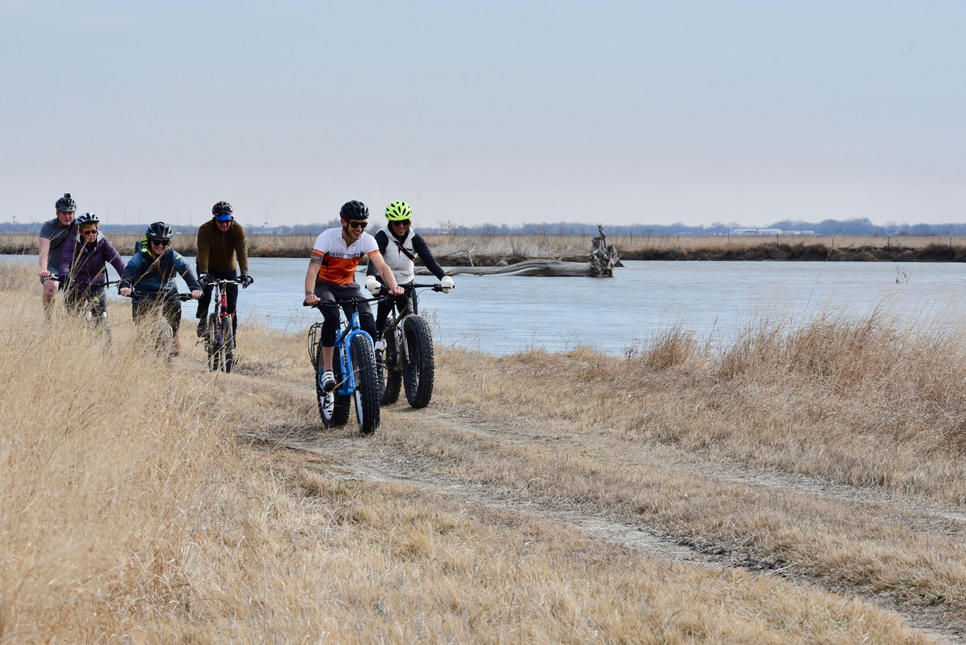 fat tire mountain bikers riding in Nebraska
