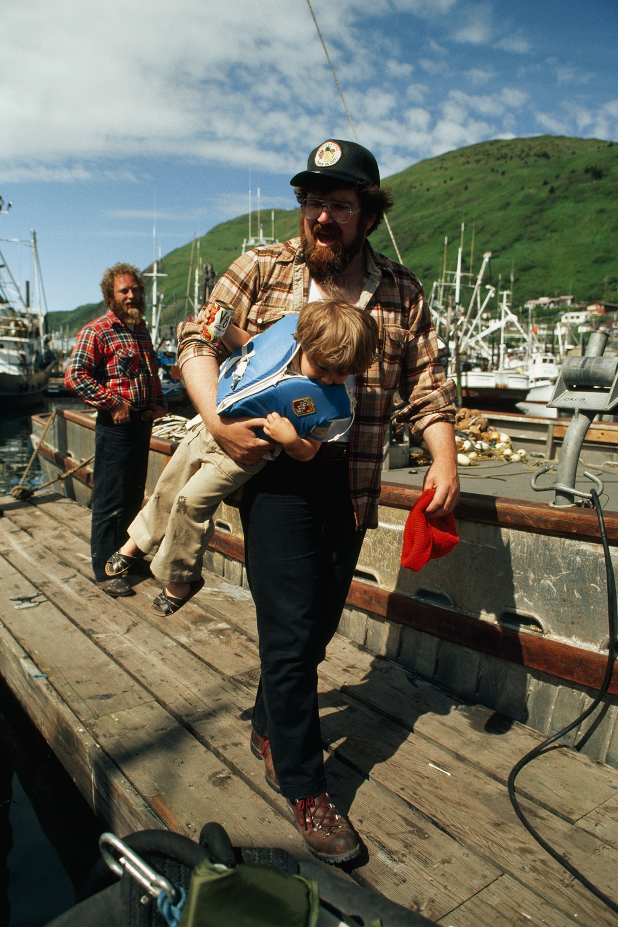 a father and child in Alaska