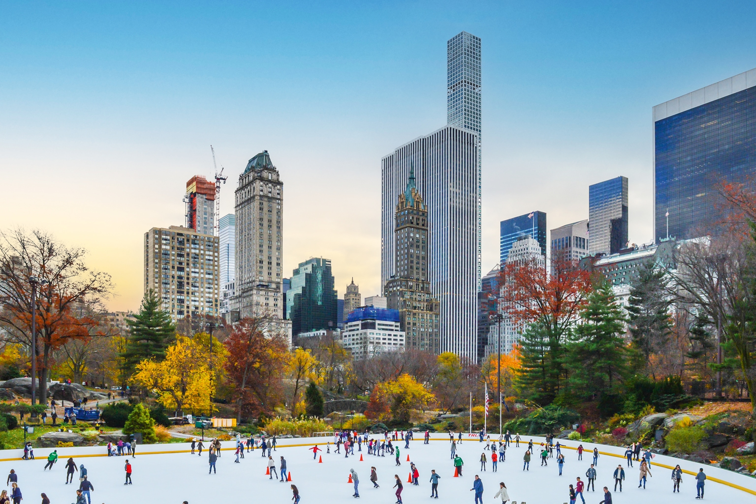 Winter ice skating in Central Park