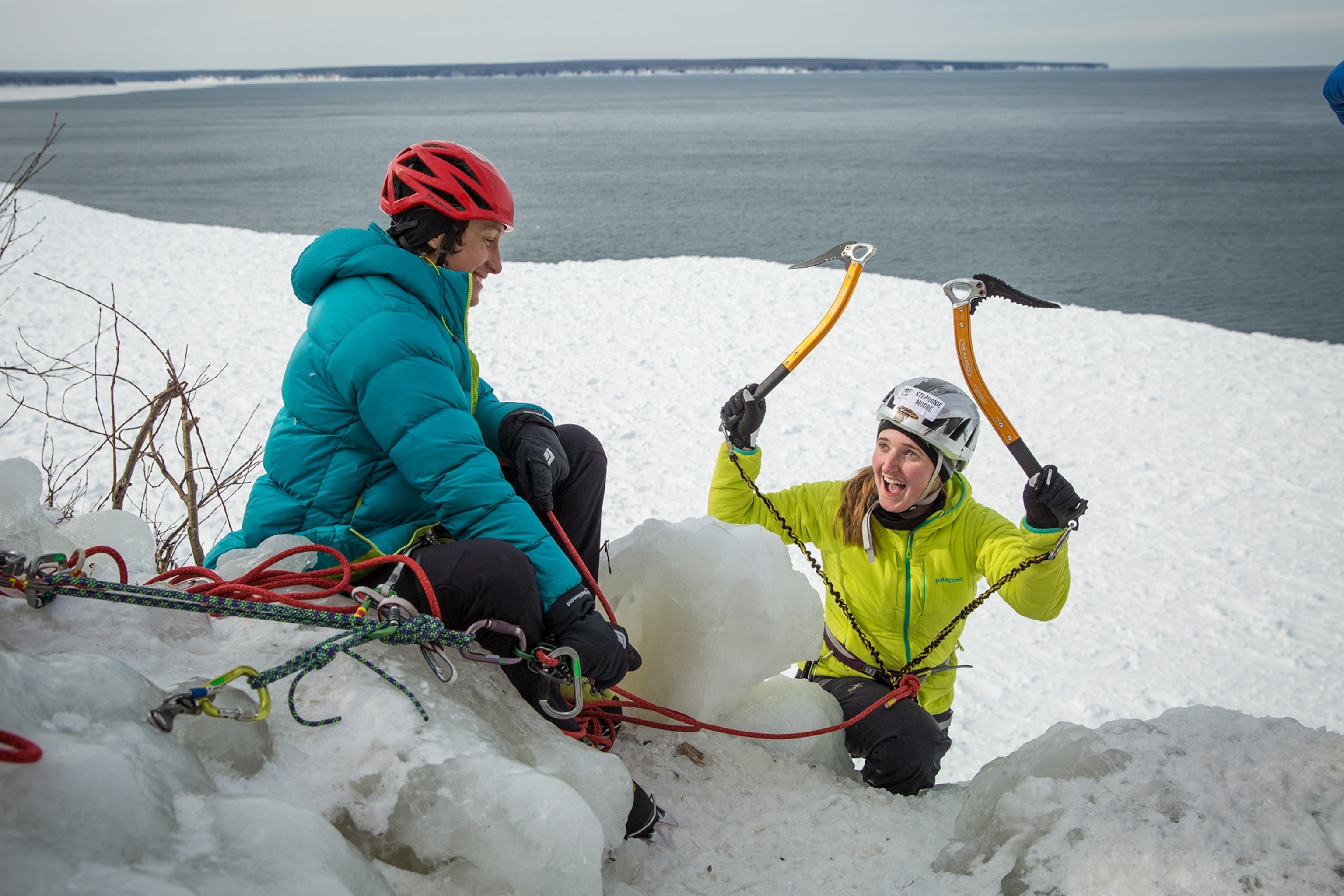 climbers at Michigan Ice Fest