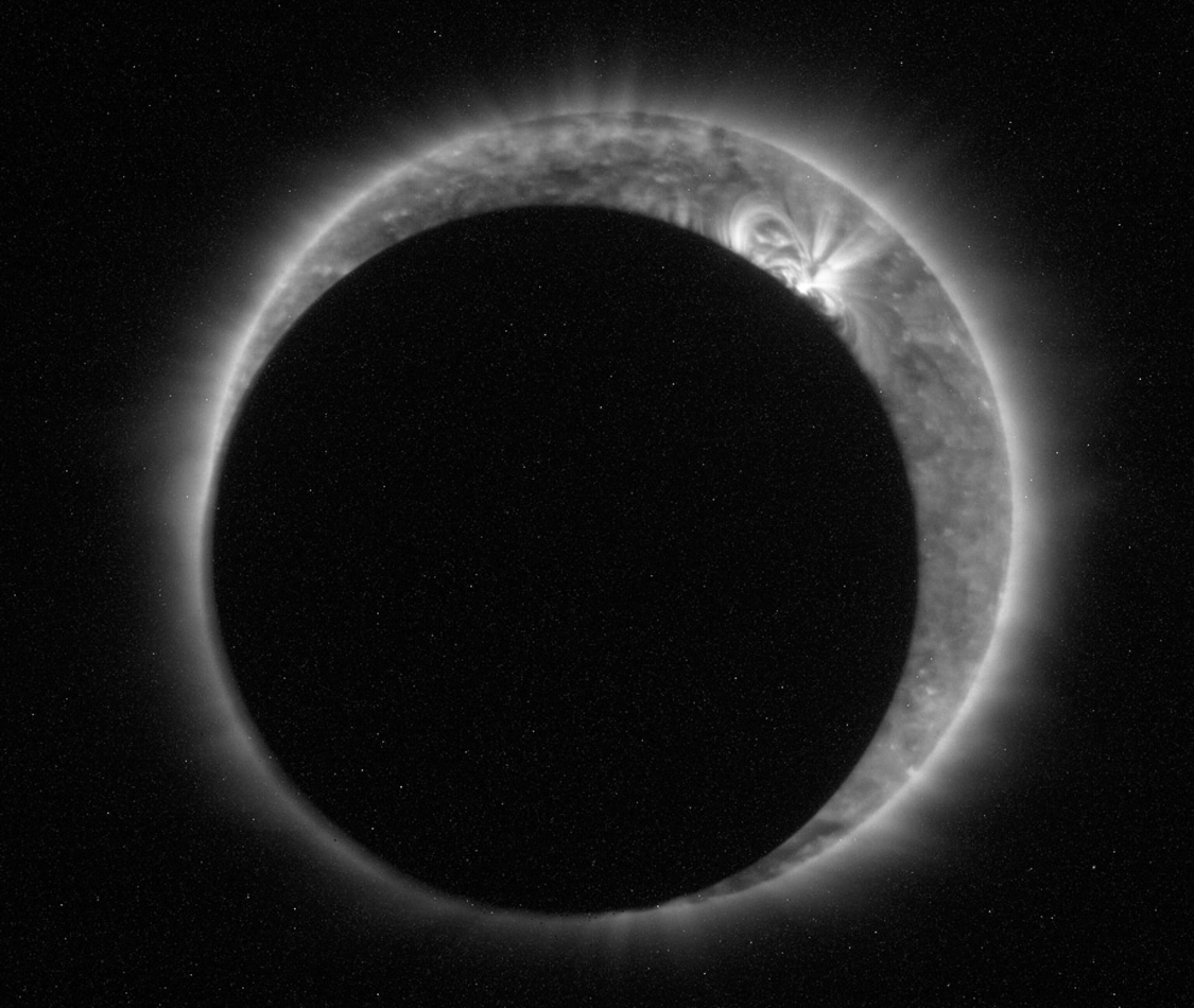 A solar eclipse captured by the new Proba-2 satellite