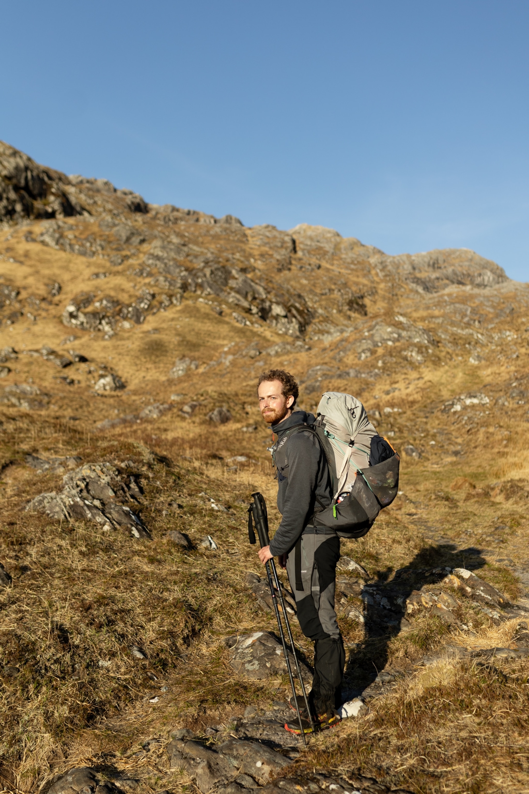 Hiker Duncan Lomax, hikes the Cape Wrath trail, a typically 14 day hike from Fort William to Cape Wrath on the northern tip of Scotland, a remote hike that overlaps slightly with the hike to The Old Forge but that heads north at Sourlies bothy.