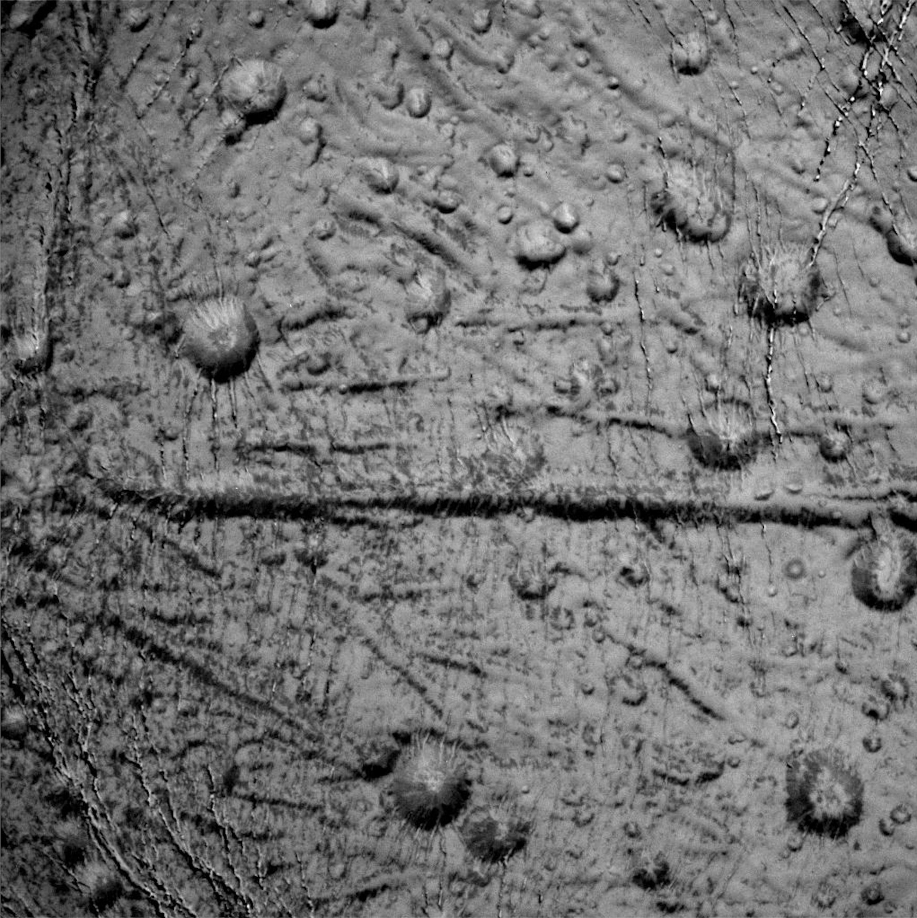 small craters on Saturn's moon, Enceladus