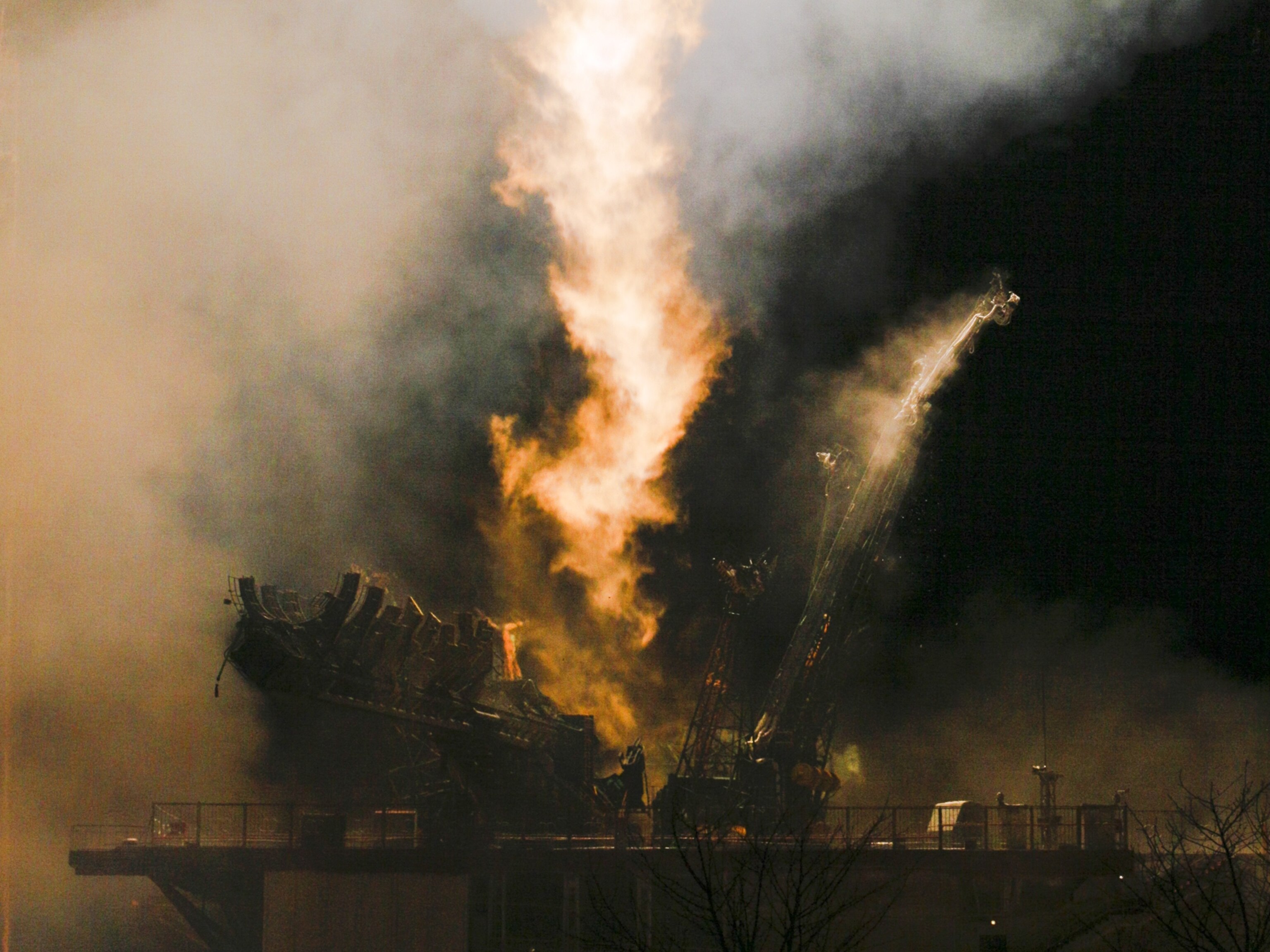 Spaceship takes off for the International Space Station.