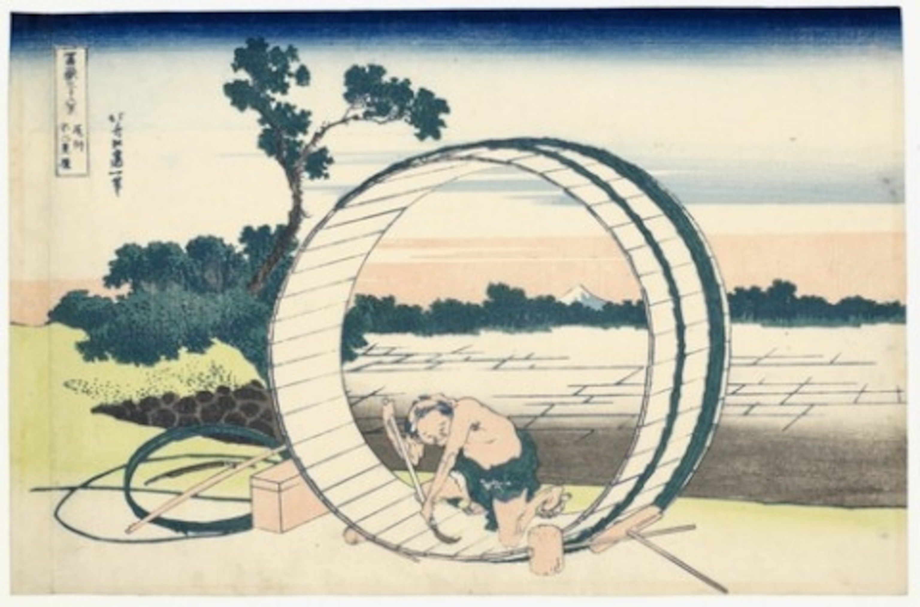 Hokusai Barrel Maker Print