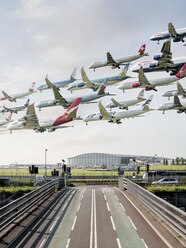 Airplanes Taking Off In The Morning