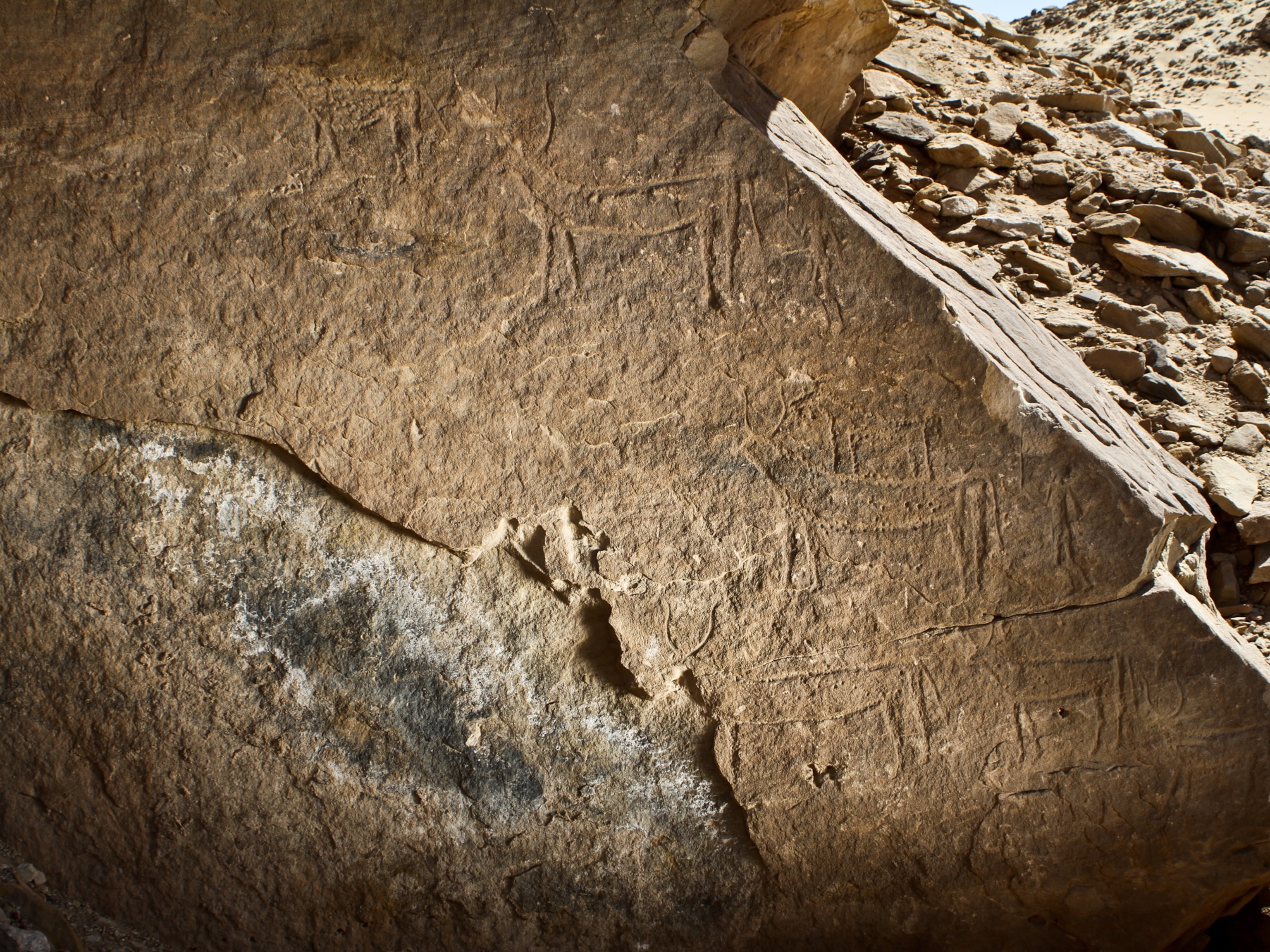 Egyptian rock art picture - possible hunting scene
