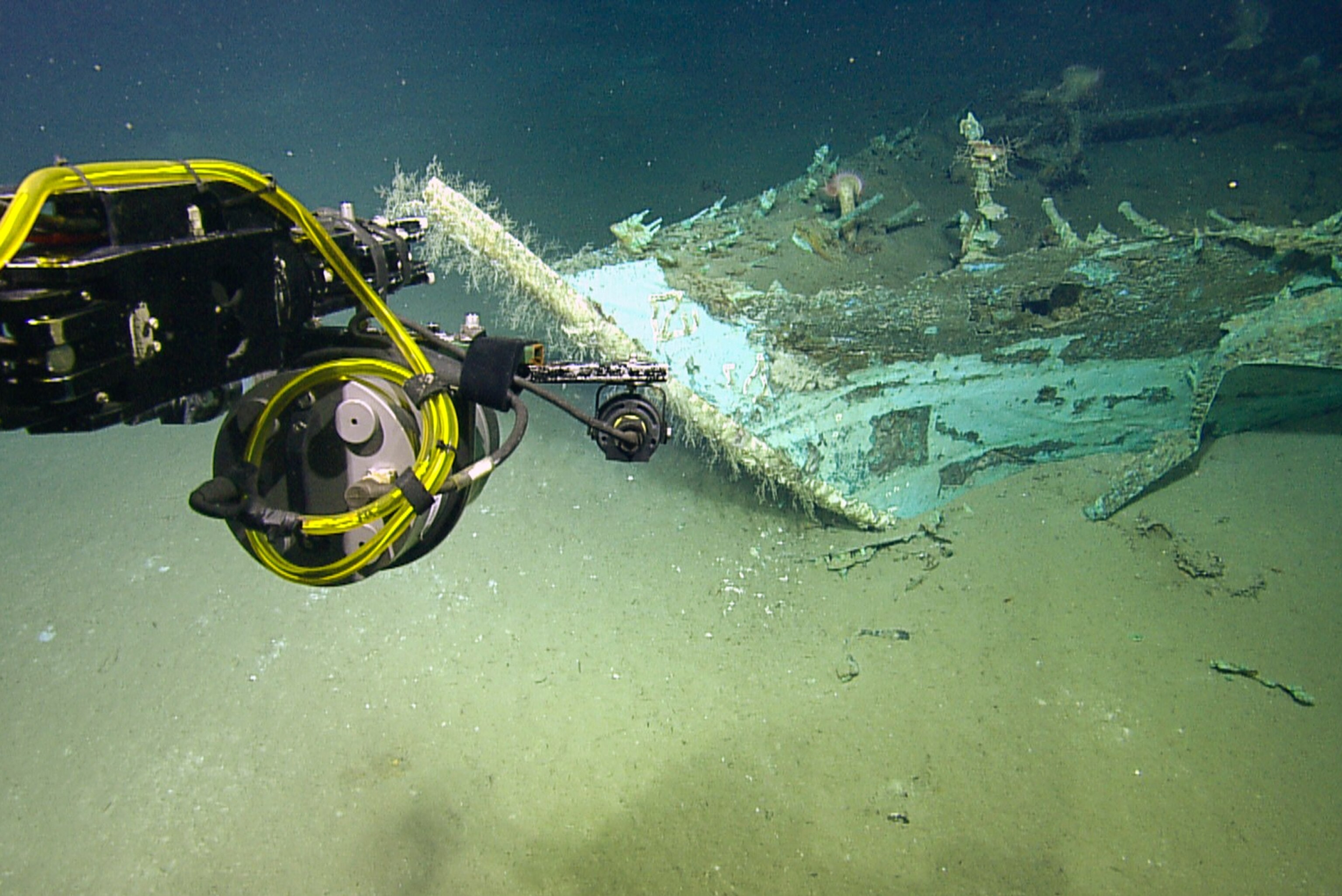 a robotic arm used to help explore one of the Gulf of Mexico shipwrecks