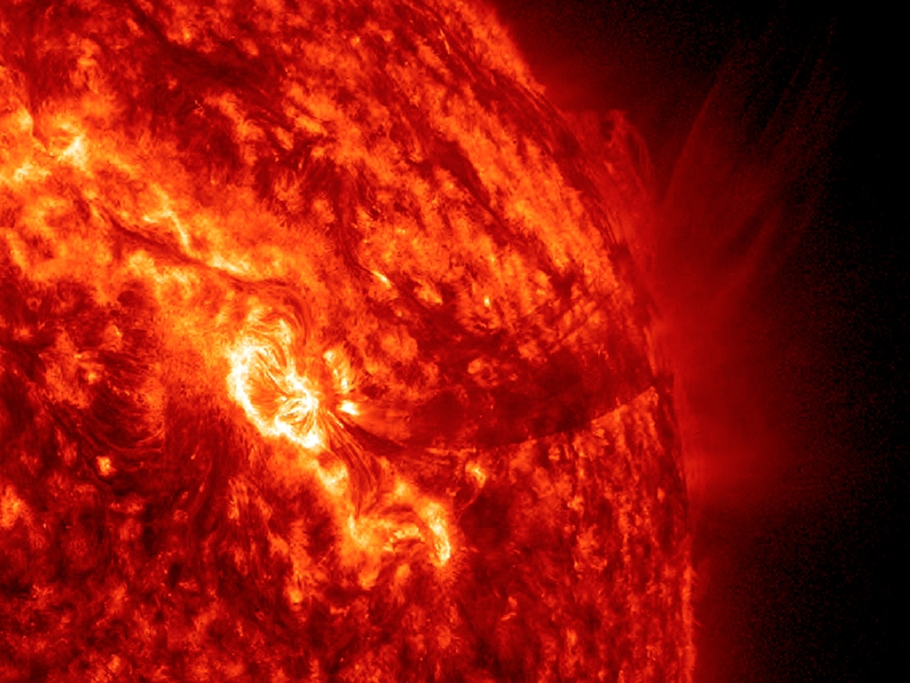 Sun picture: a burst of plasma coming from an active region